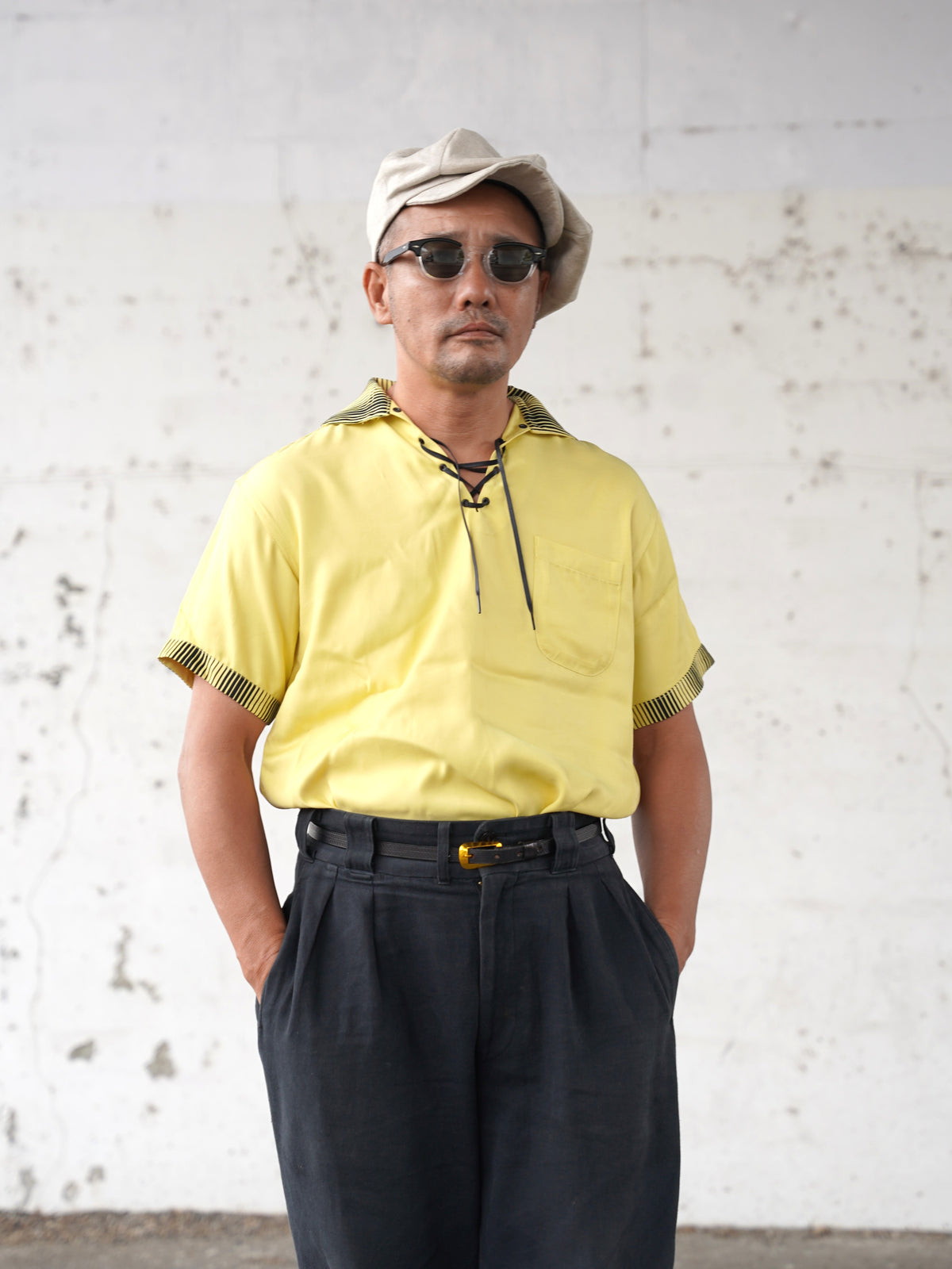 #270123 1950s Lace-Up Pullover Shirt