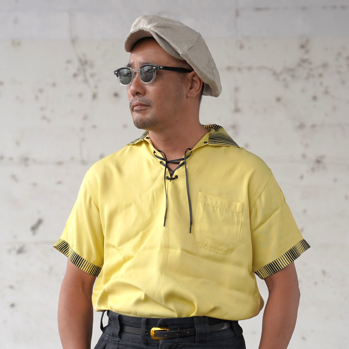 #270123 1950s Lace-Up Pullover Shirt