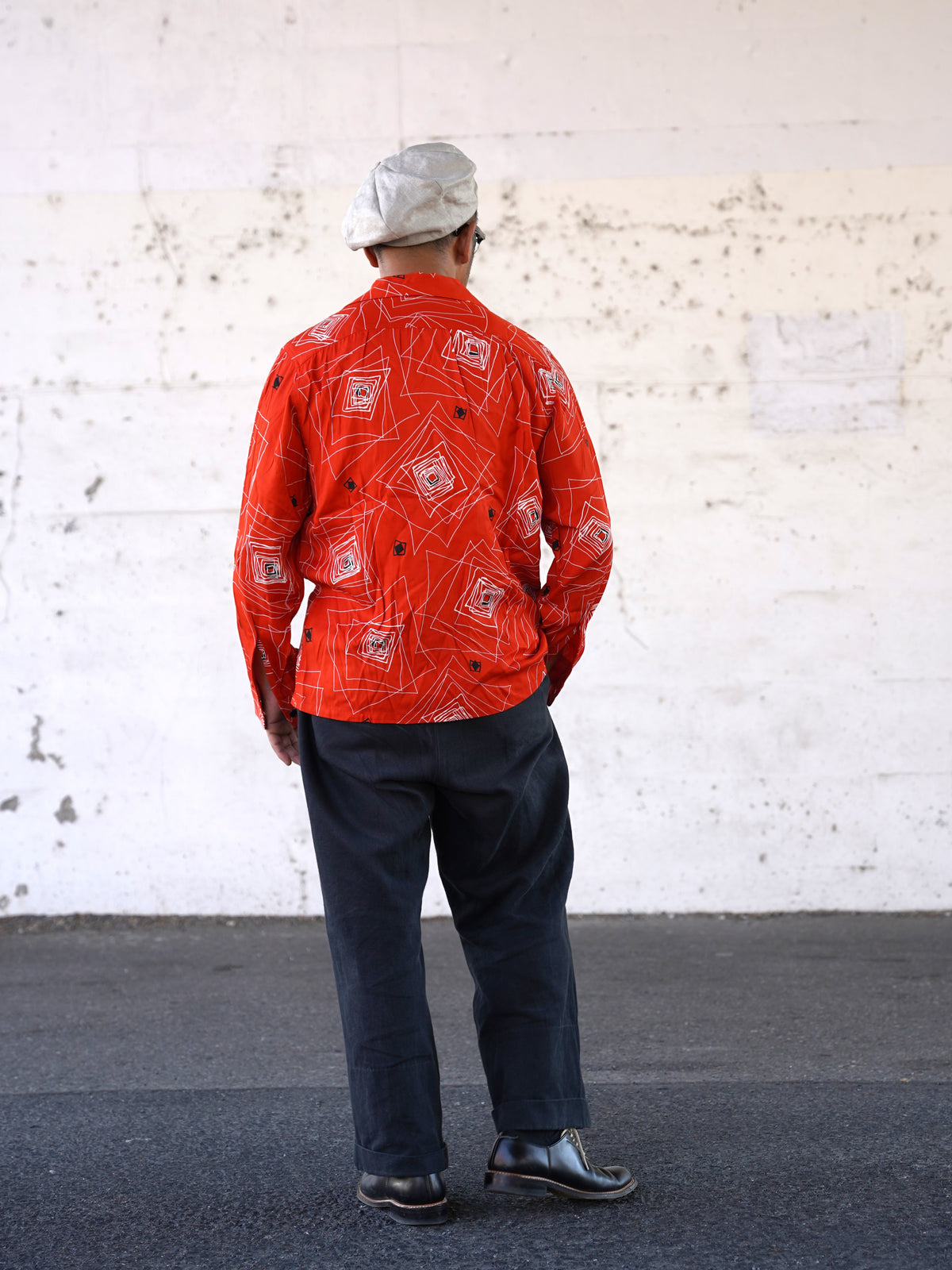 #270125 1950s Rayon L/S Shirt - Atomic Square
