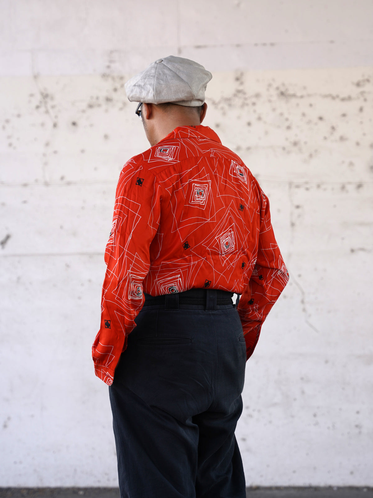 #270125 1950s Rayon L/S Shirt - Atomic Square