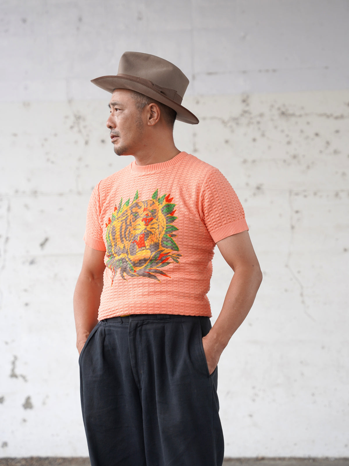 #270201 1950s Tiger Cotton Summer Knit