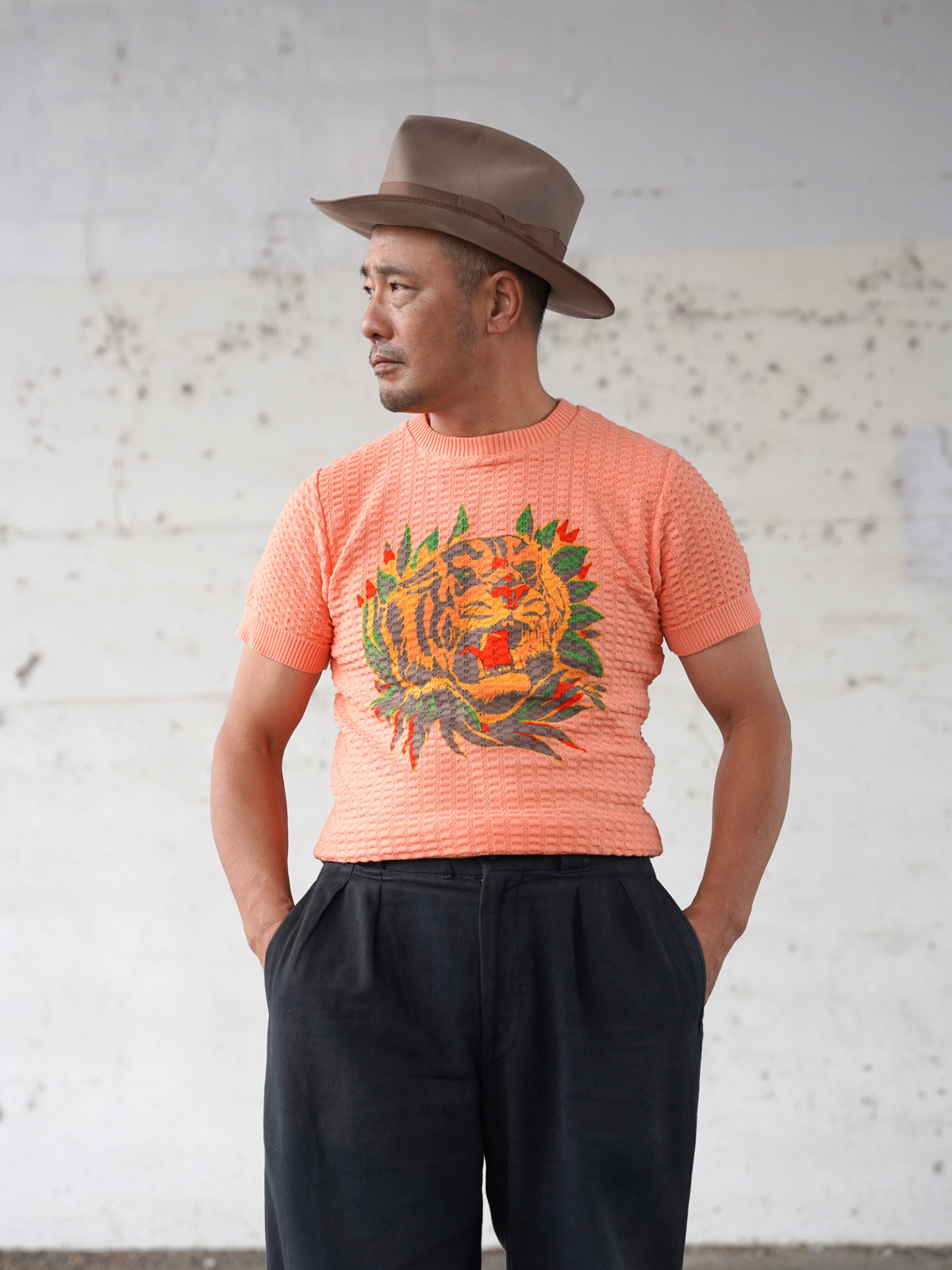 #270201 1950s Tiger Cotton Summer Knit