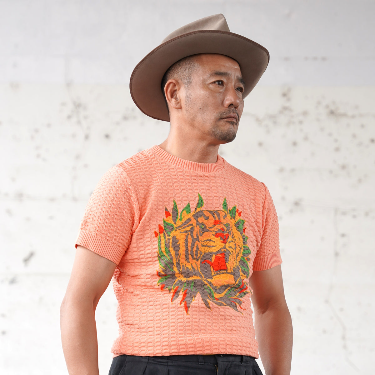 #270201 1950s Tiger Cotton Summer Knit