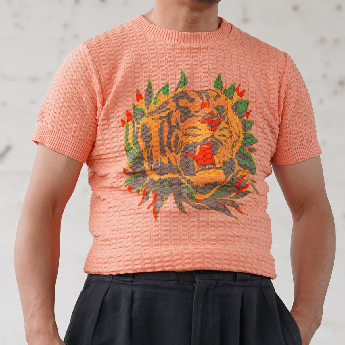 #270201 1950s Tiger Cotton Summer Knit