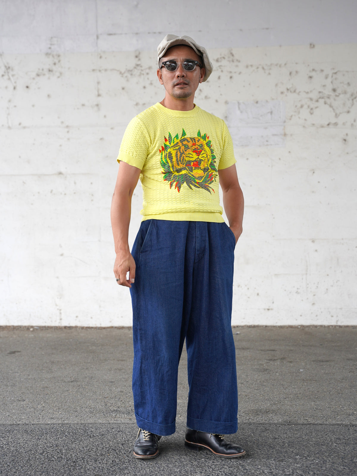 #270201 1950s Tiger Cotton Summer Knit