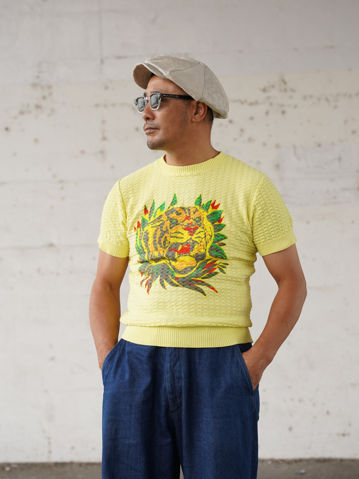 #270201 1950s Tiger Cotton Summer Knit