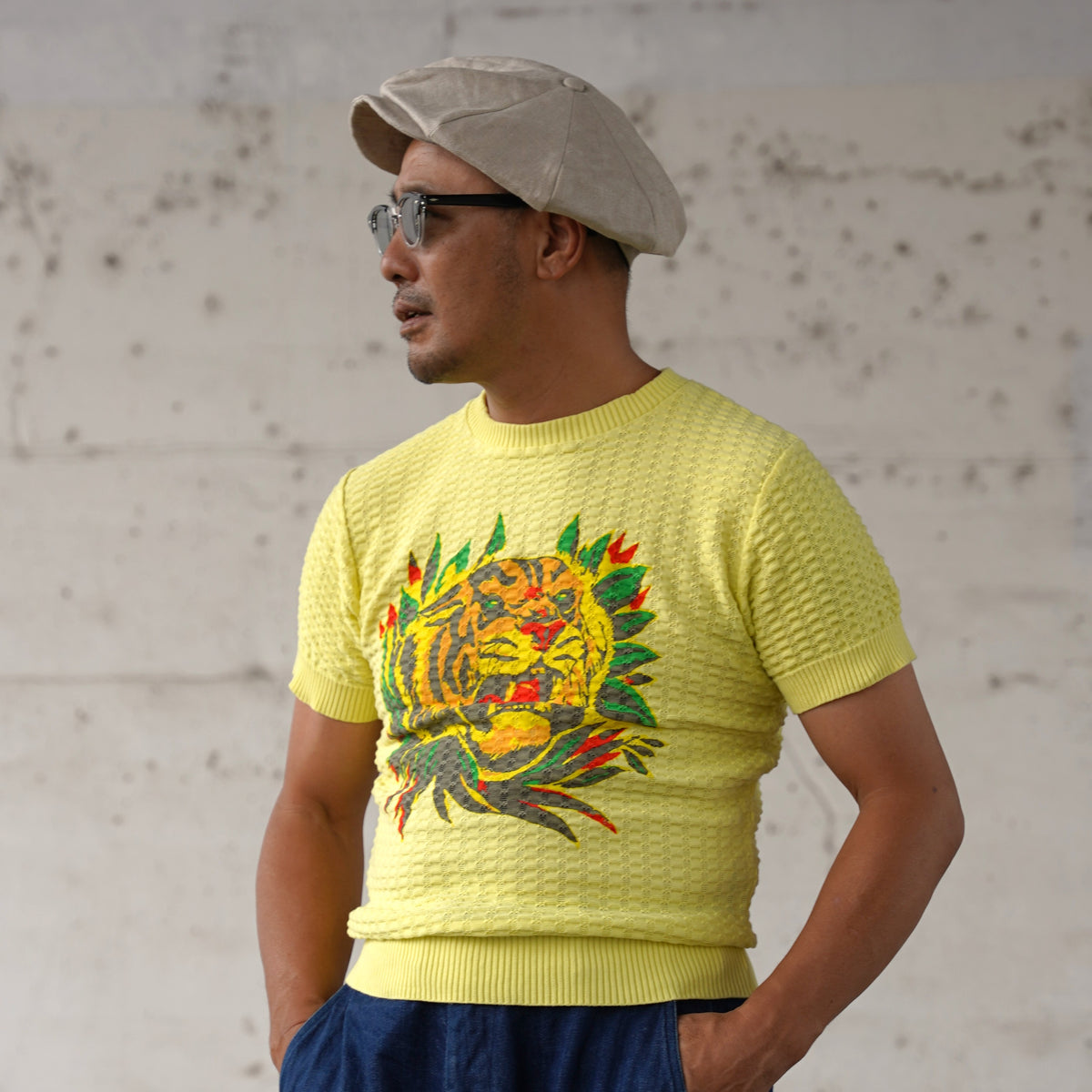 #270201 1950s Tiger Cotton Summer Knit