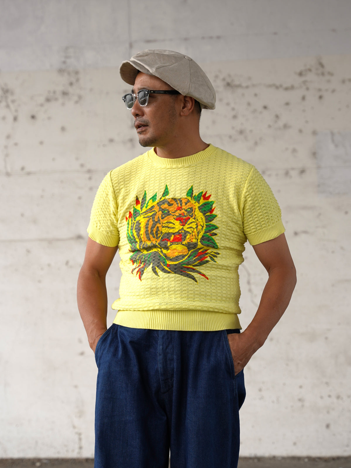 #270201 1950s Tiger Cotton Summer Knit