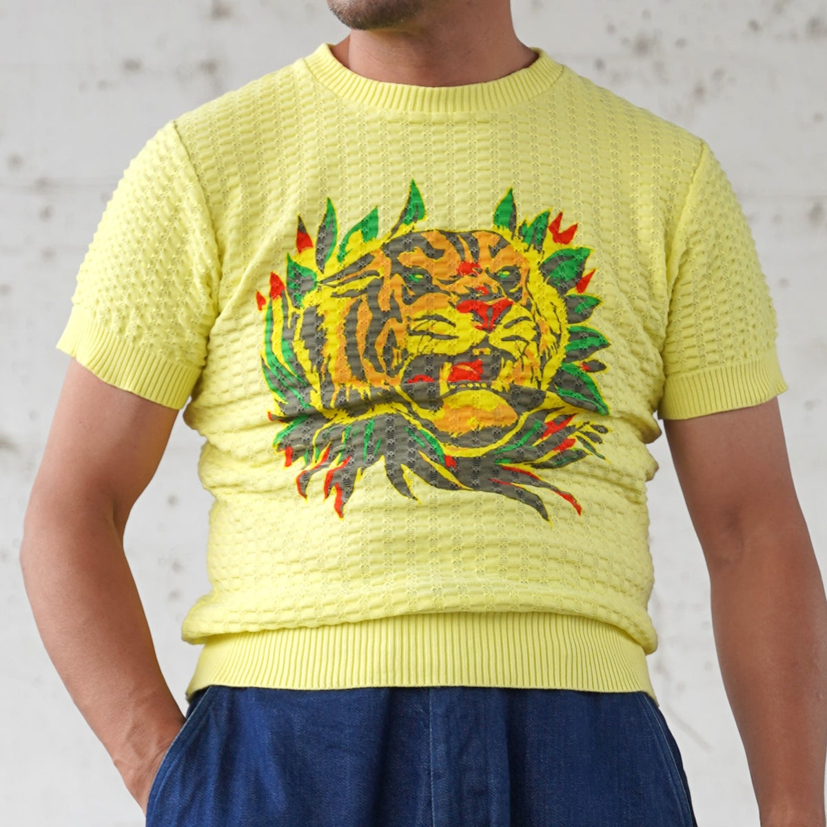 #270201 1950s Tiger Cotton Summer Knit