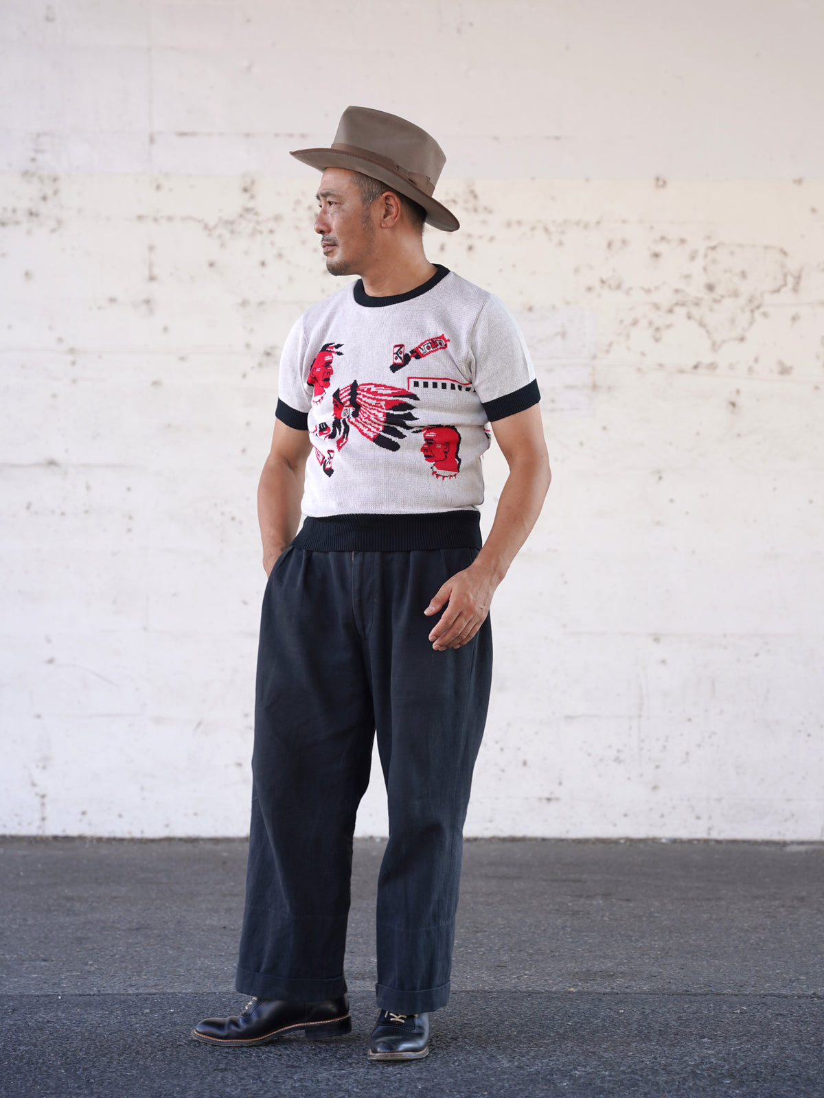 #270202 1950s Native American Jacquard Summer Knit