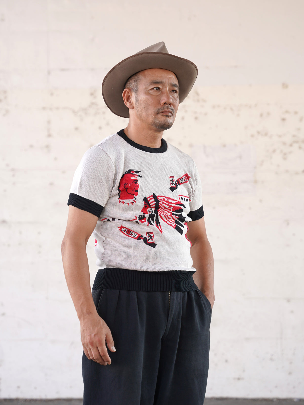 #270202 1950s Native American Jacquard Summer Knit