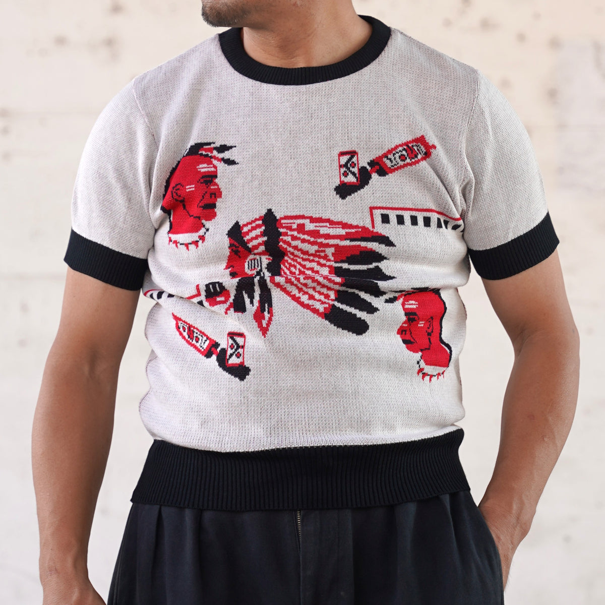 #270202 1950s Native American Jacquard Summer Knit