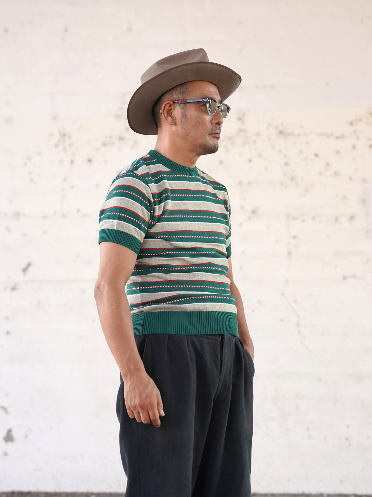 #270203 1950s Multi Border Summer Knit