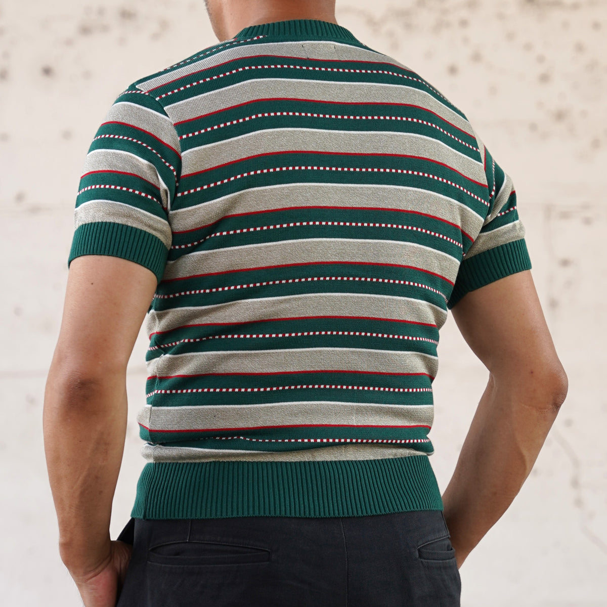 #270203 1950s Multi Border Summer Knit