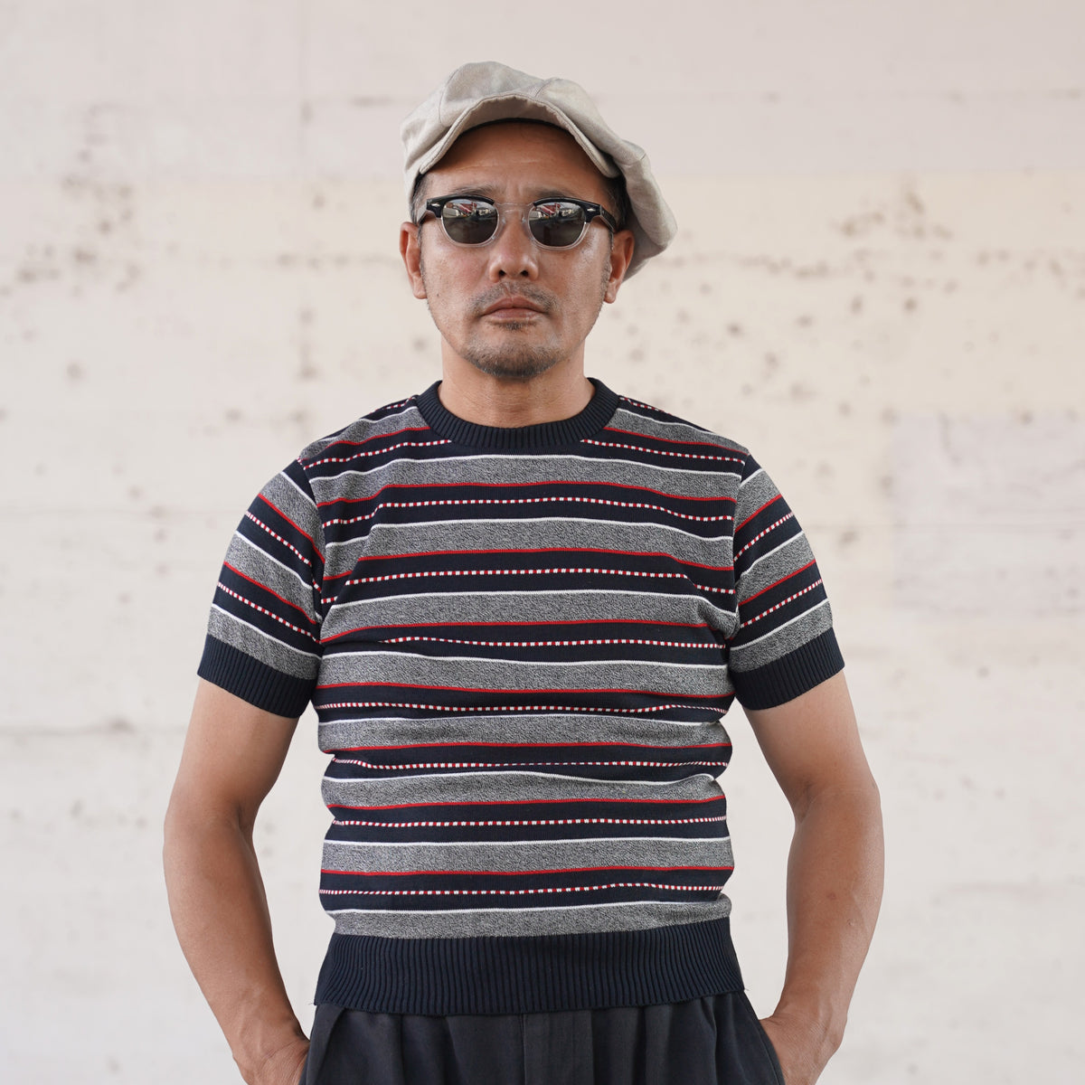 #270203 1950s Multi Border Summer Knit