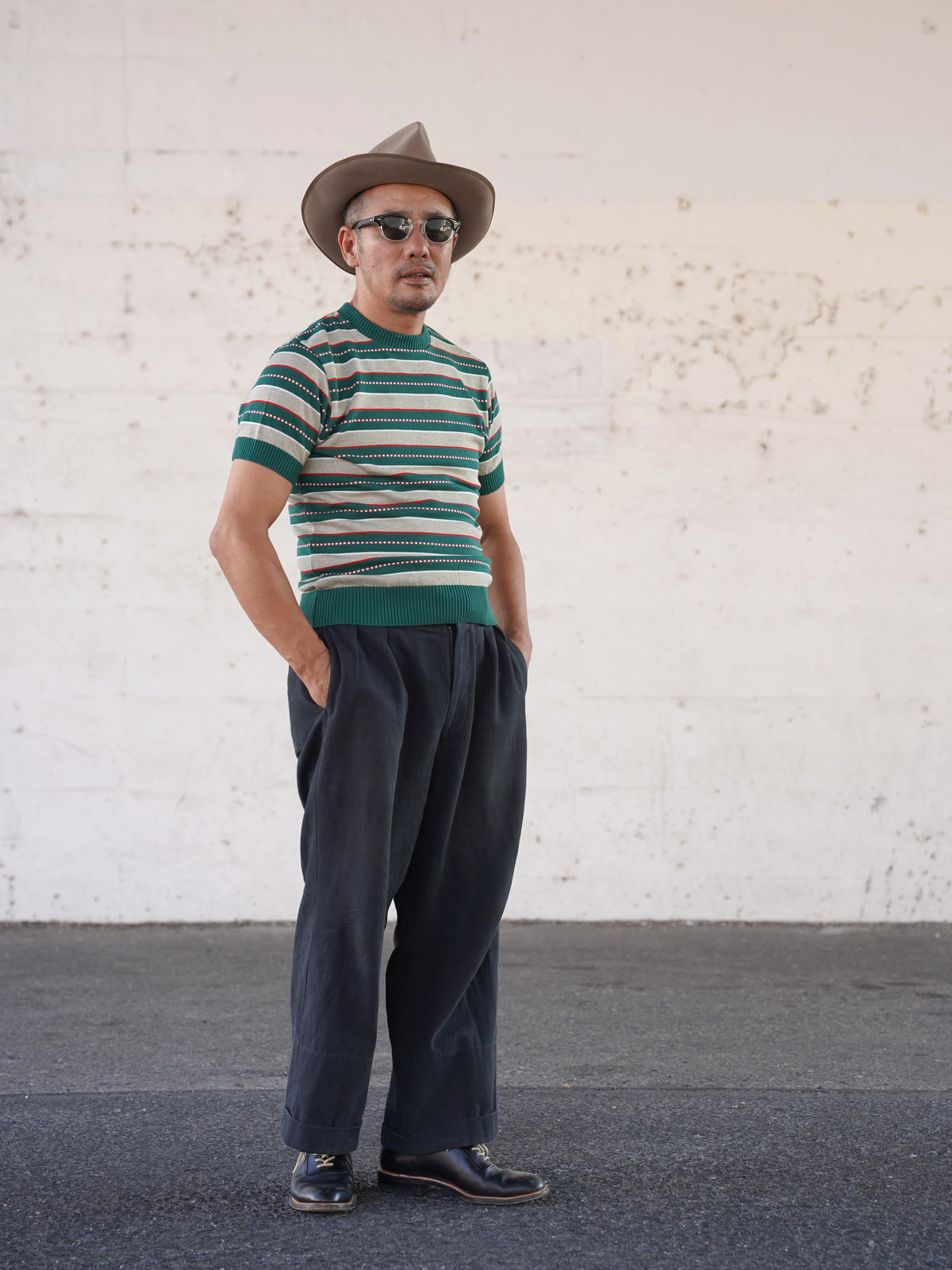 #270203 1950s Multi Border Summer Knit