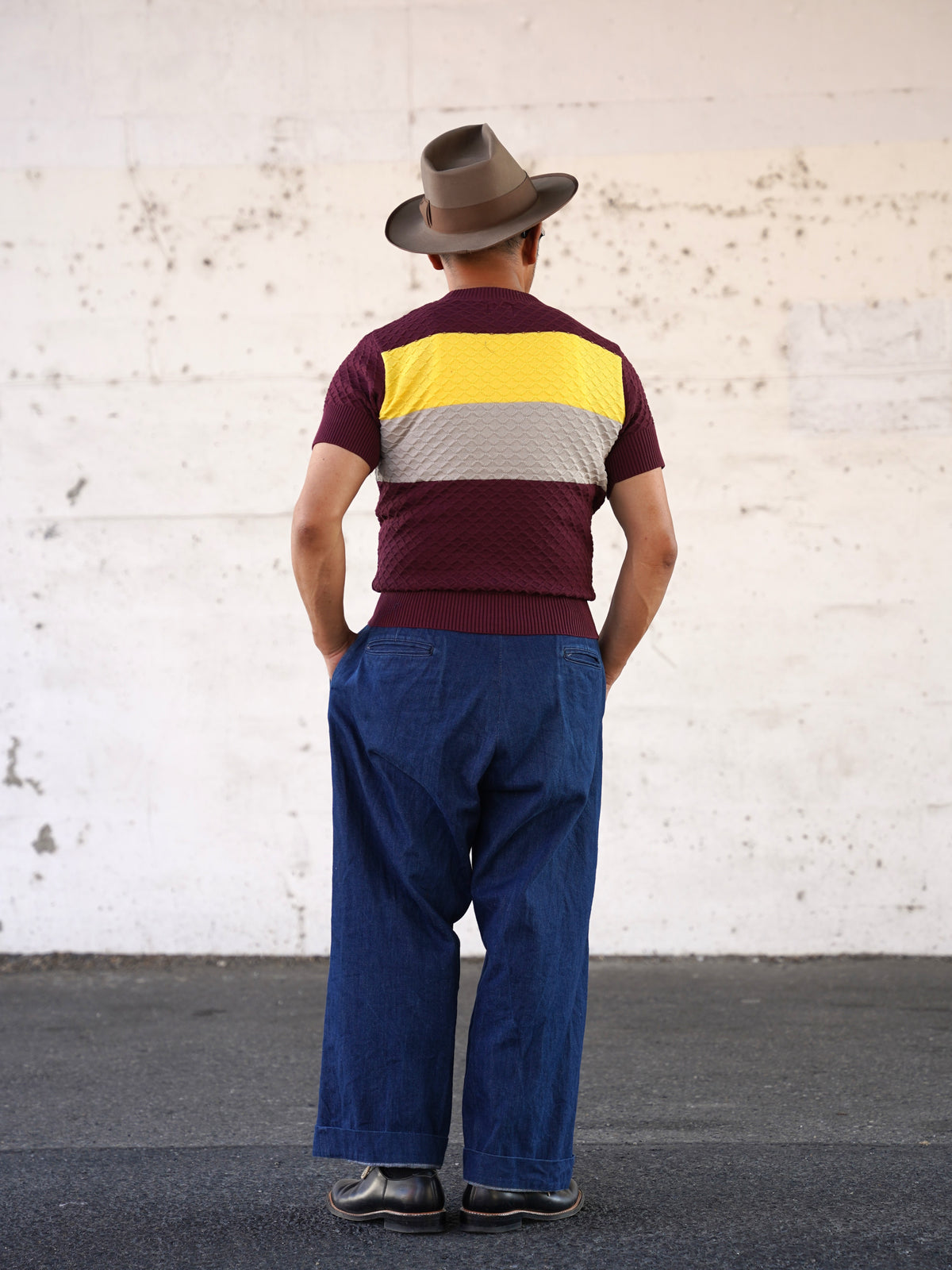 #270204 1950s Color Block Summer Knit