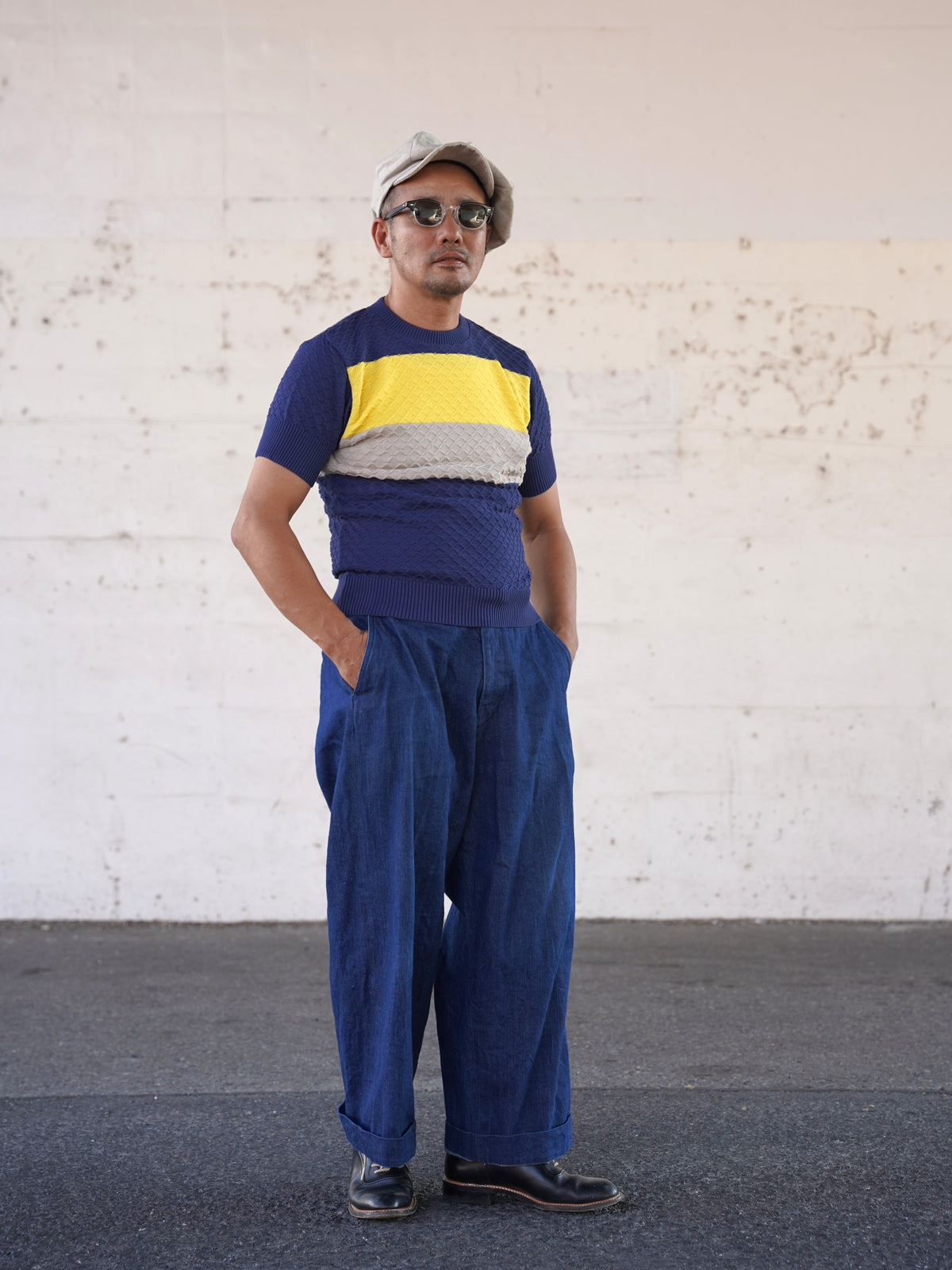 #270204 1950s Color Block Summer Knit