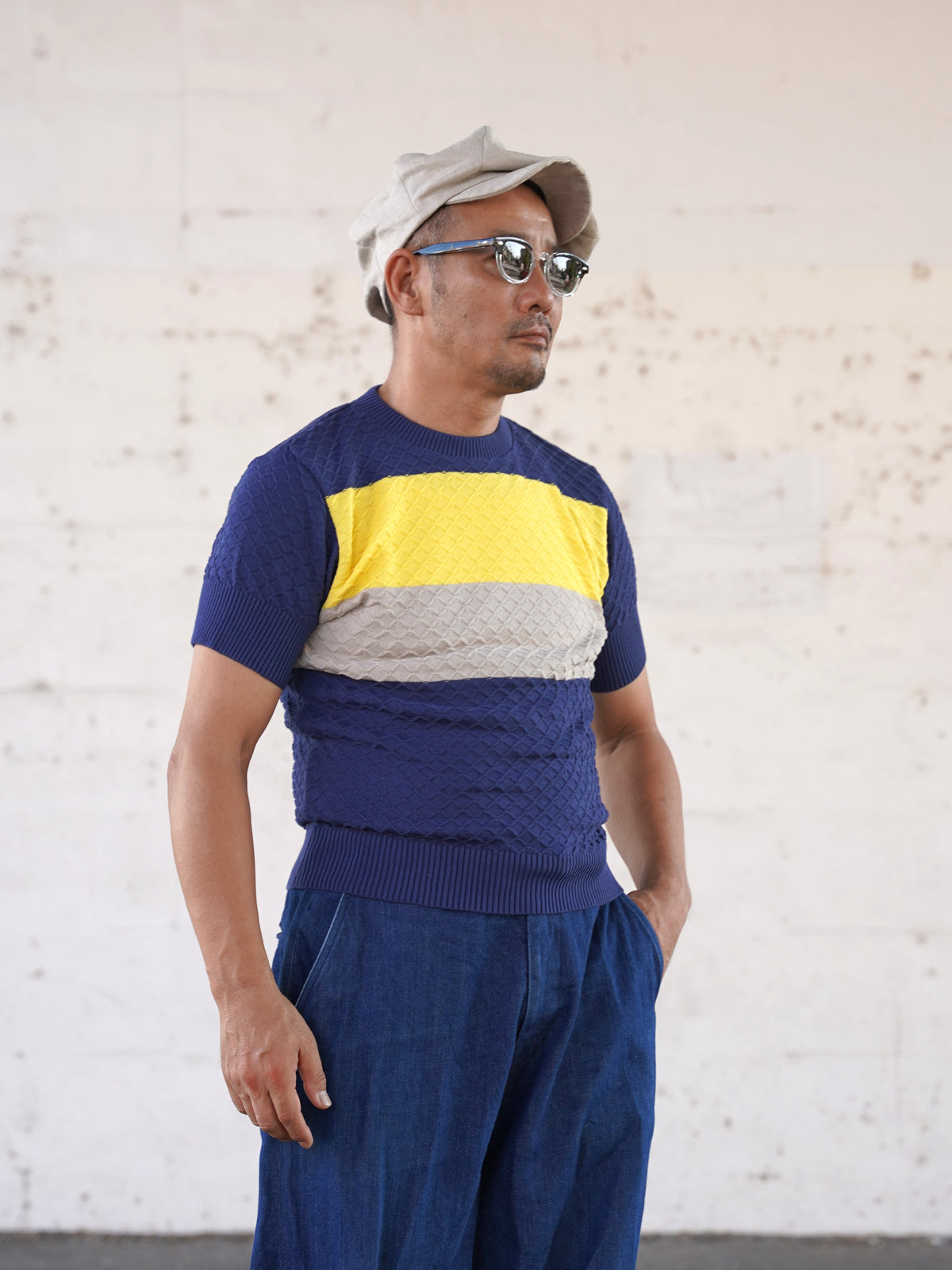 #270204 1950s Color Block Summer Knit