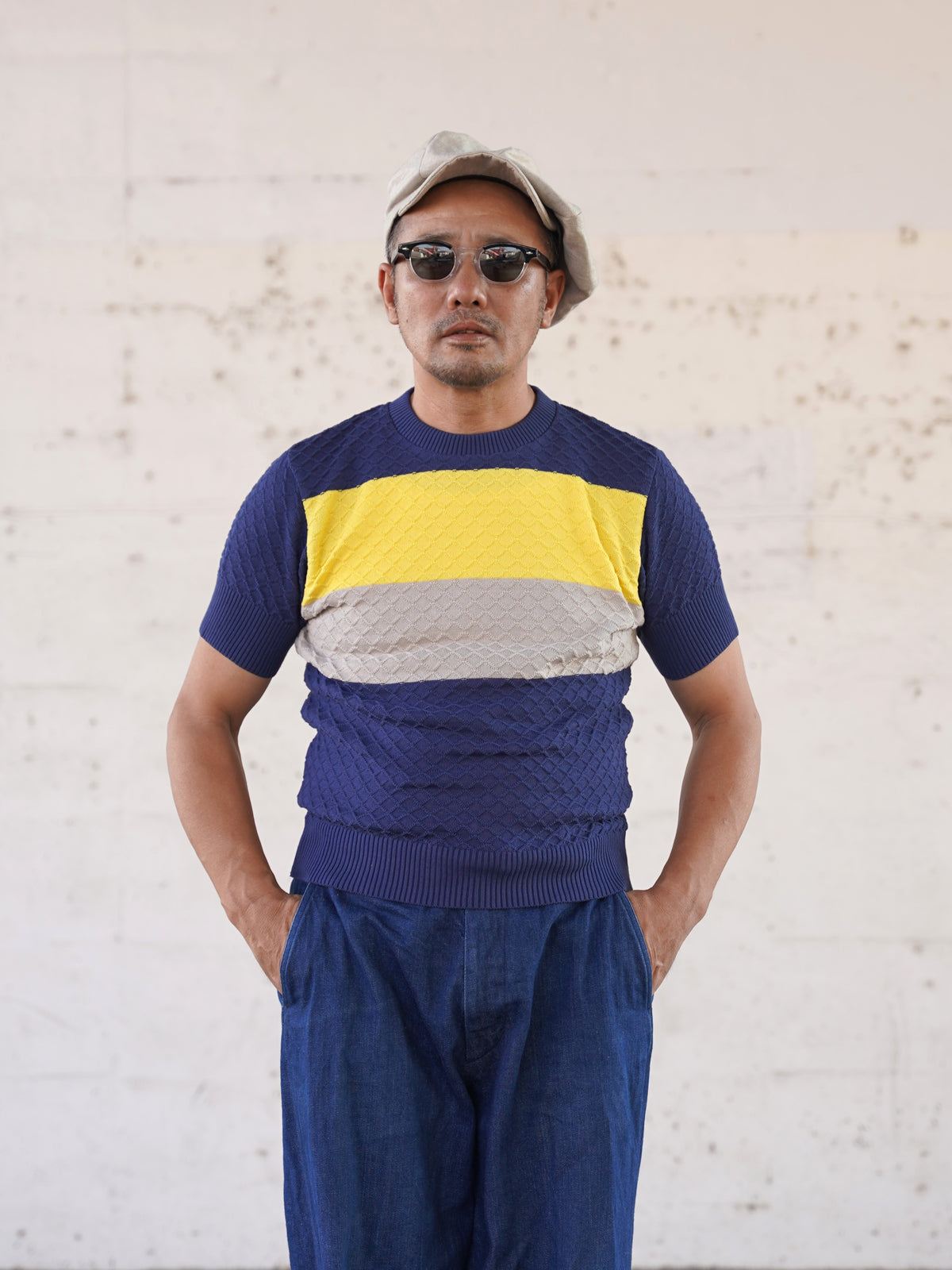 #270204 1950s Color Block Summer Knit