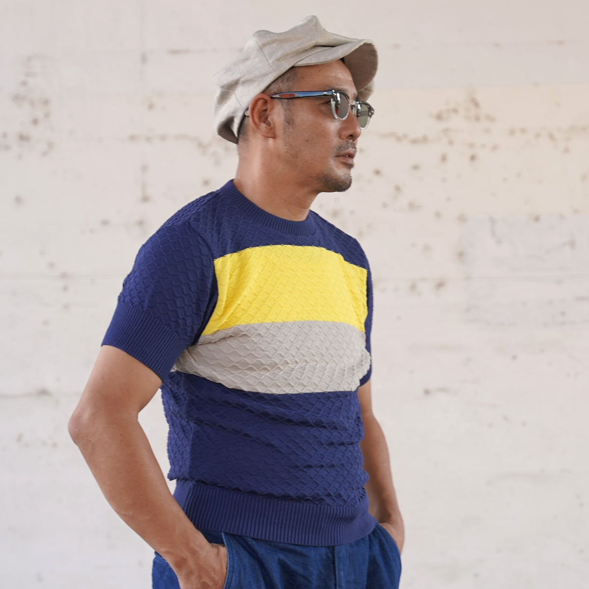 #270204 1950s Color Block Summer Knit