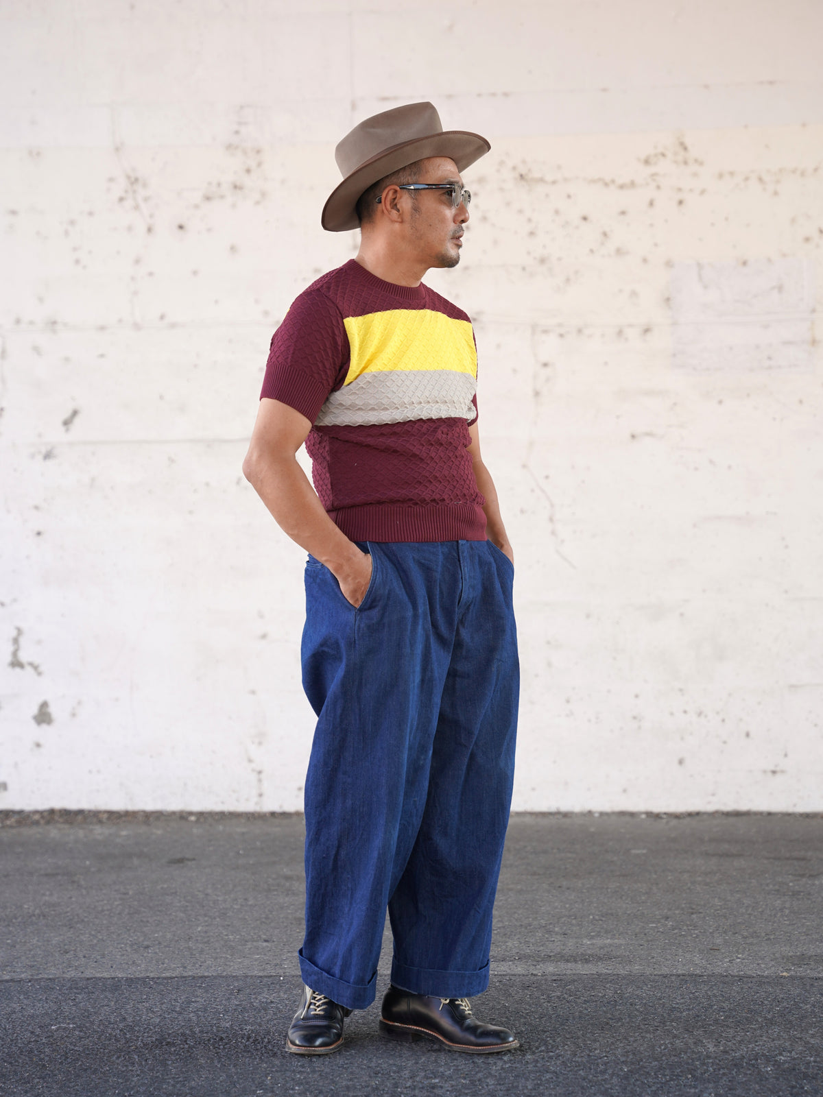 #270204 1950s Color Block Summer Knit