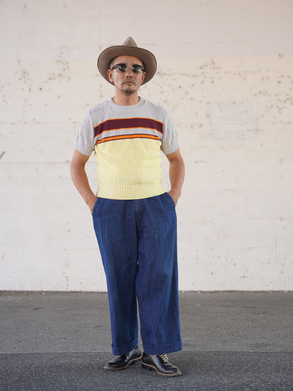 #270205 1950s Panel Border Summer Knit