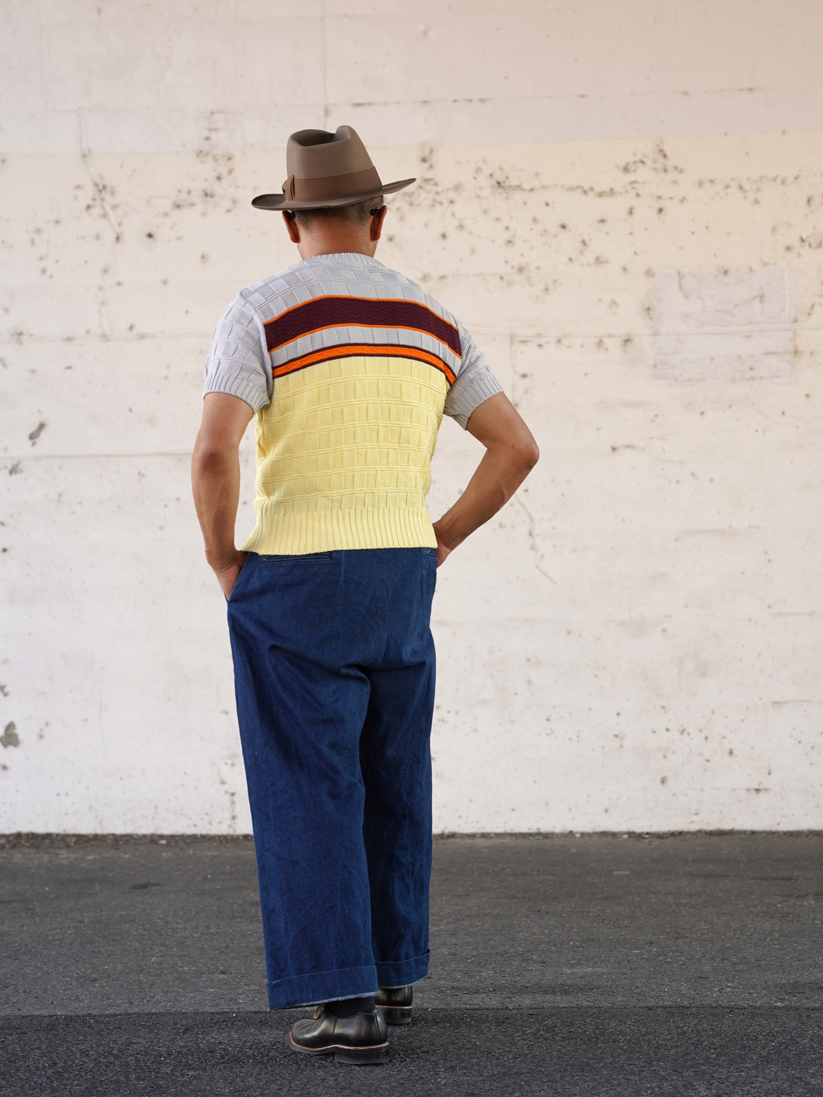 #270205 1950s Panel Border Summer Knit
