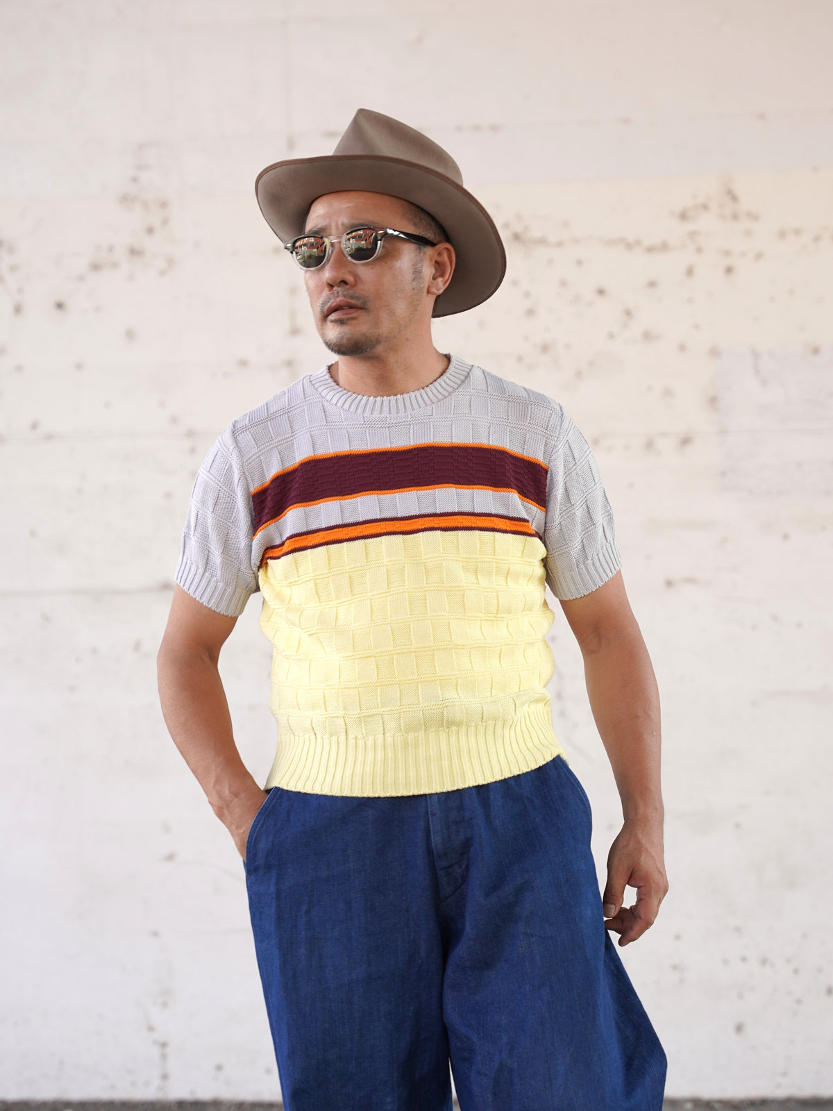 #270205 1950s Panel Border Summer Knit