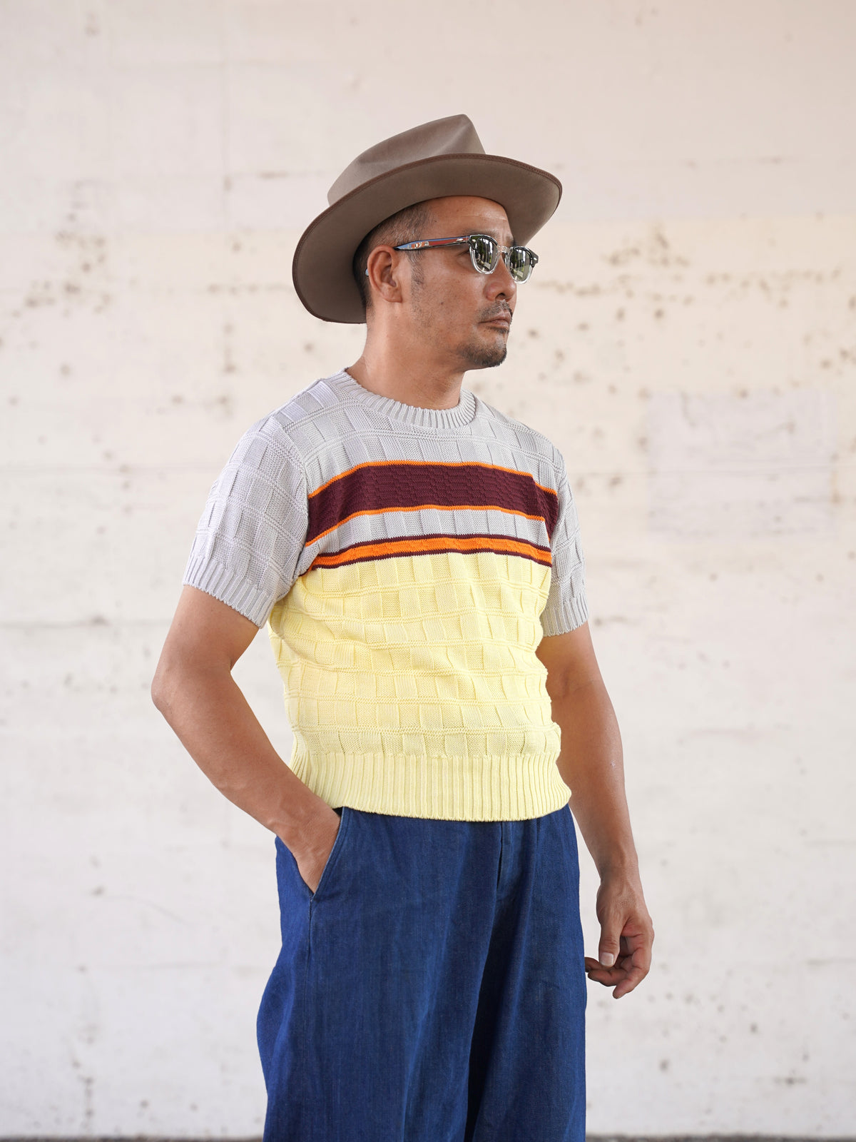 #270205 1950s Panel Border Summer Knit