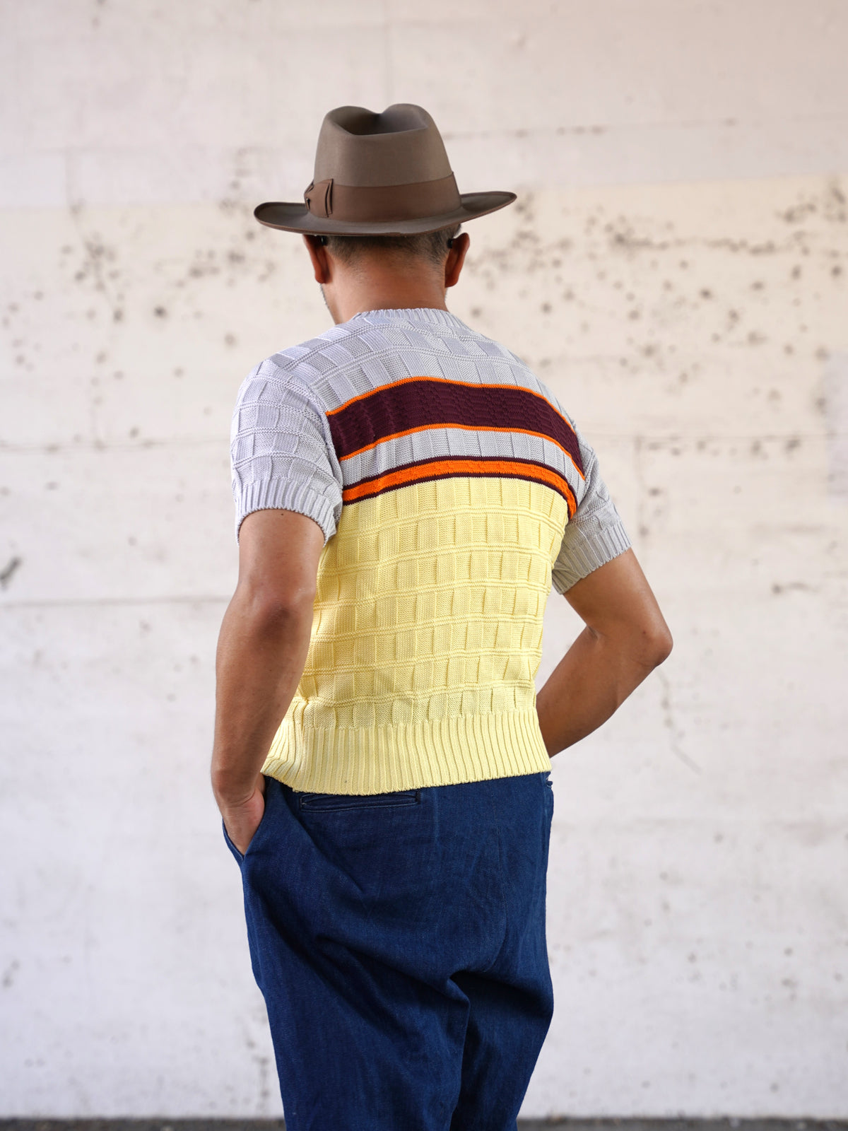 #270205 1950s Panel Border Summer Knit