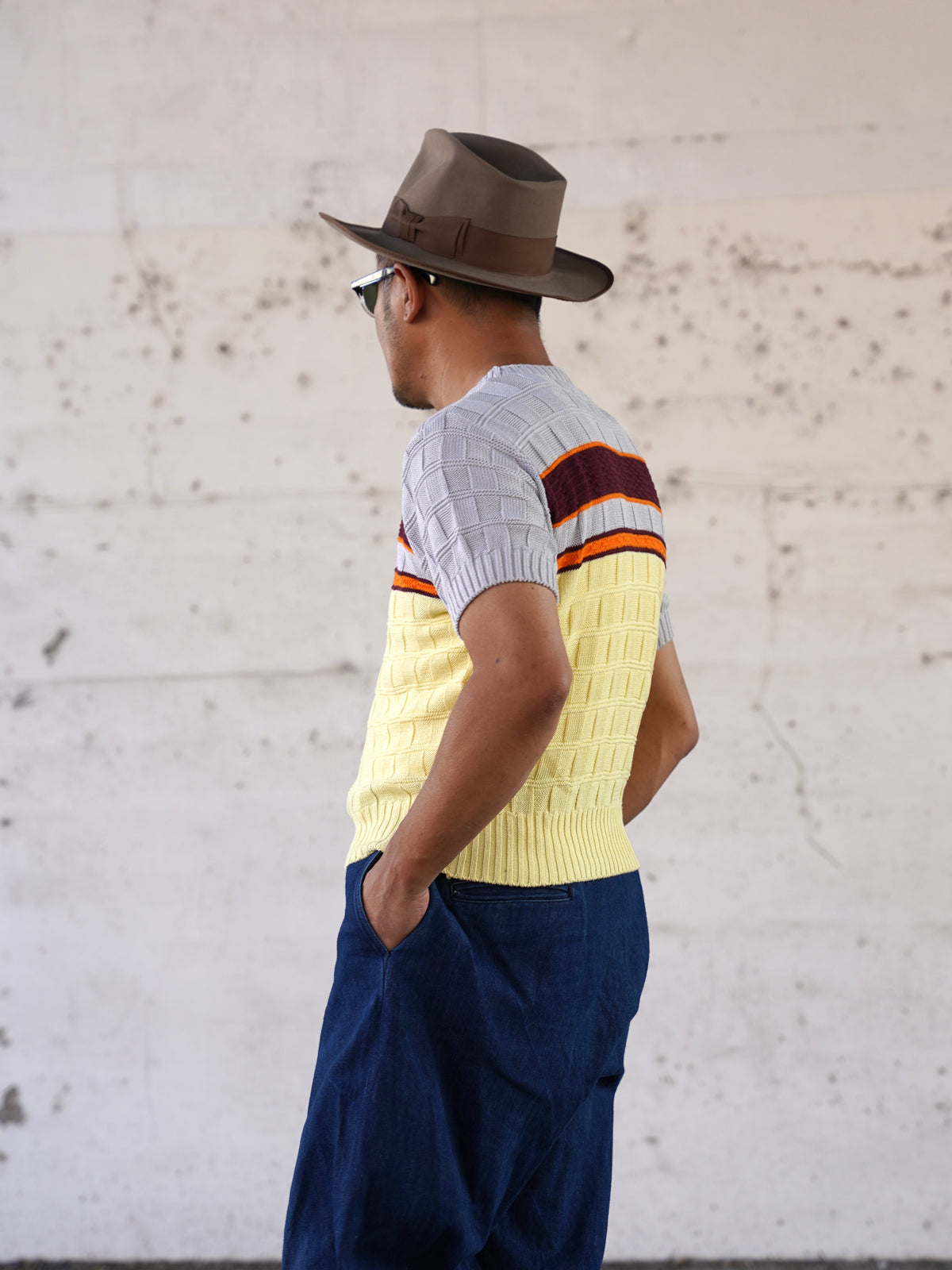 #270205 1950s Panel Border Summer Knit