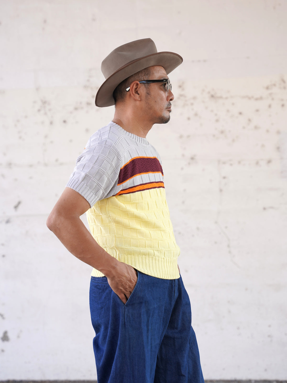 #270205 1950s Panel Border Summer Knit