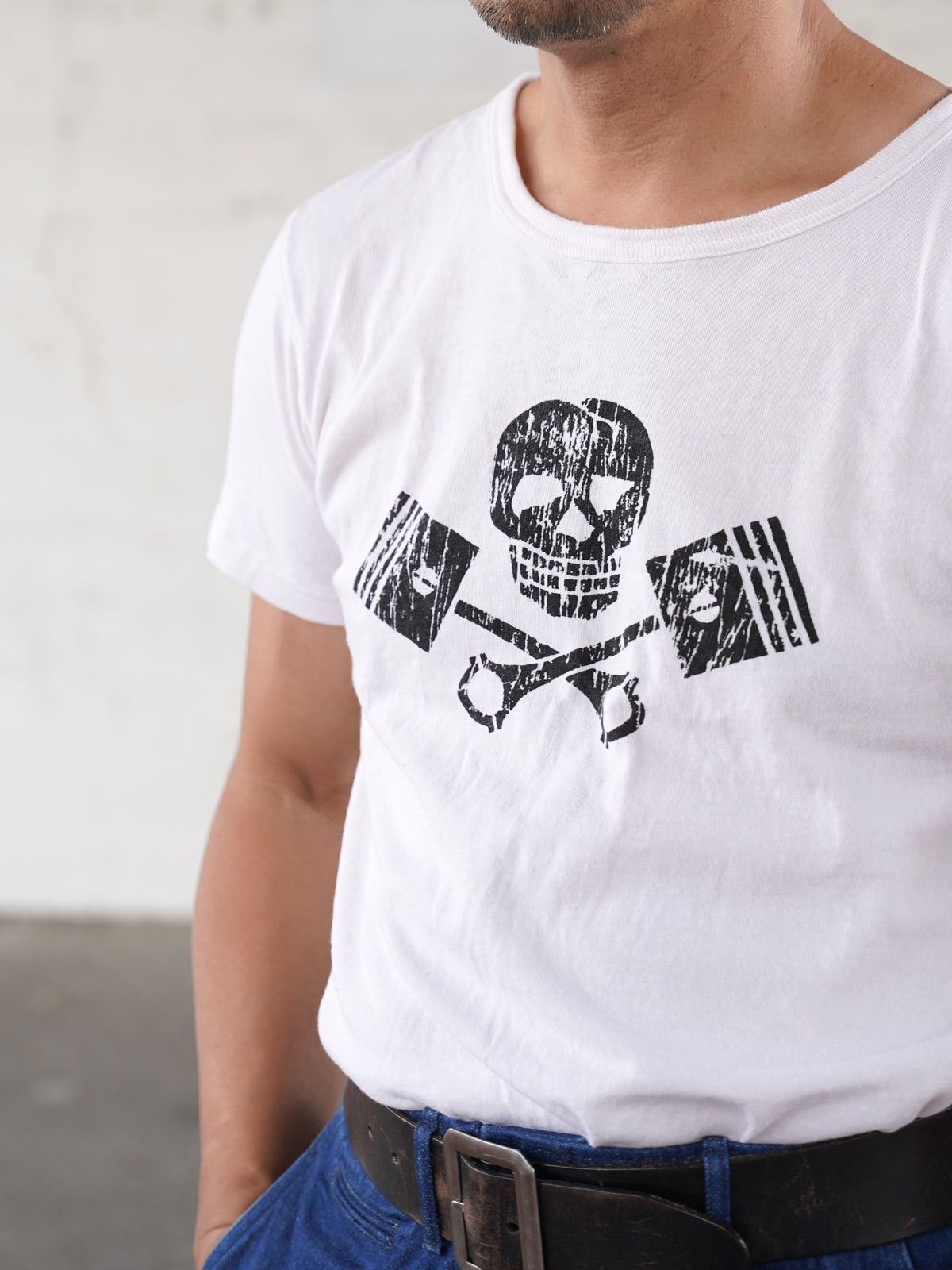 #260222 1950s Skull Print TEE-Shirt