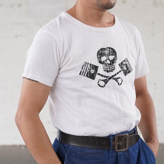 #260222 1950s Skull Print TEE-Shirt