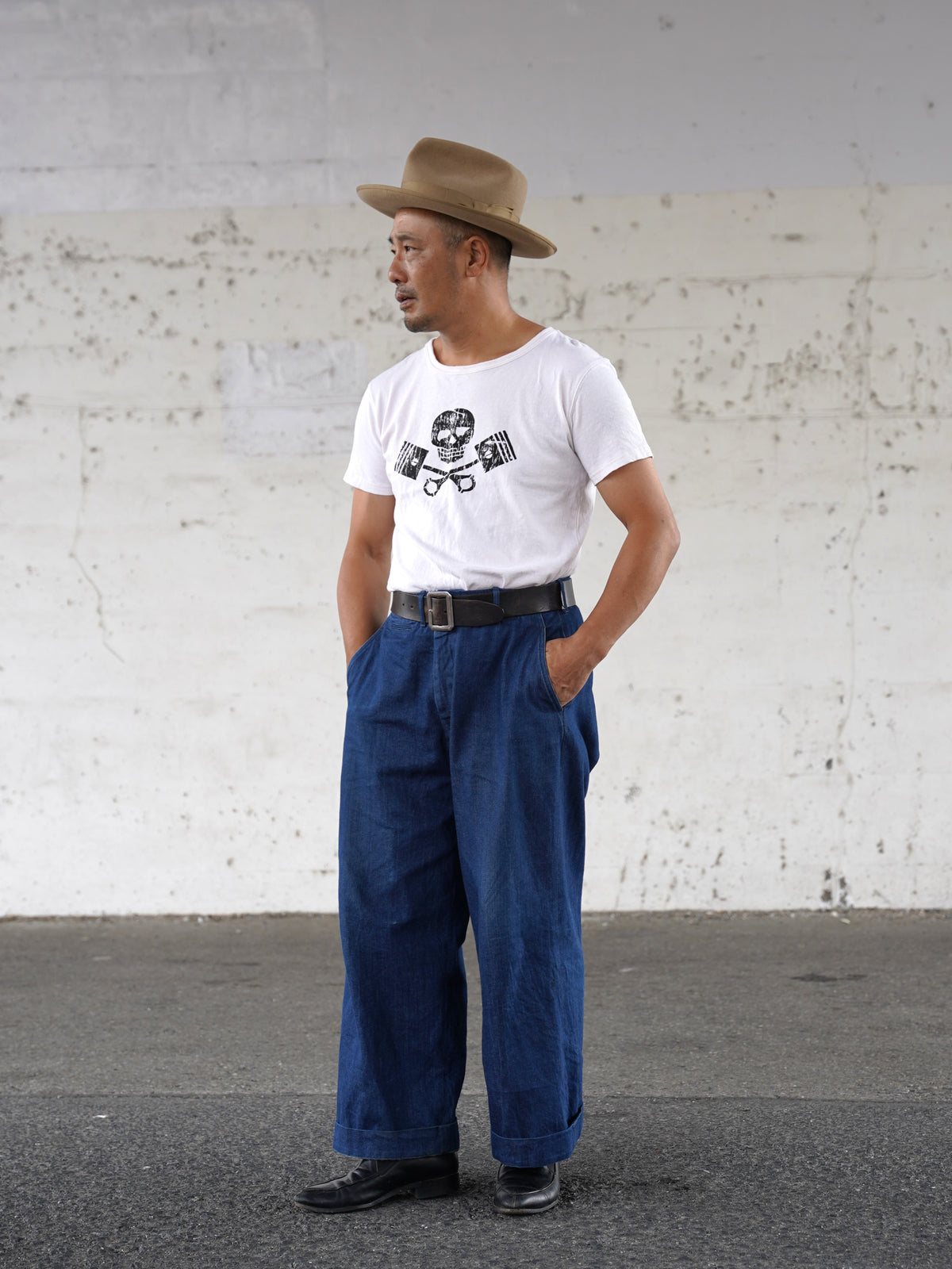 #260222 1950s Skull Print TEE-Shirt