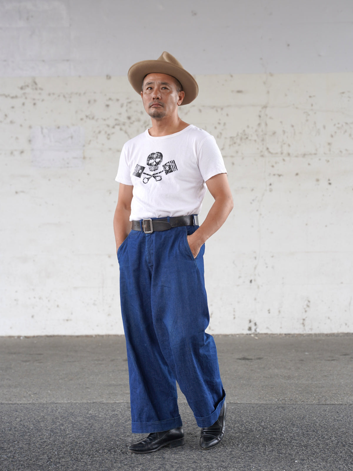 #260222 1950s Skull Print TEE-Shirt