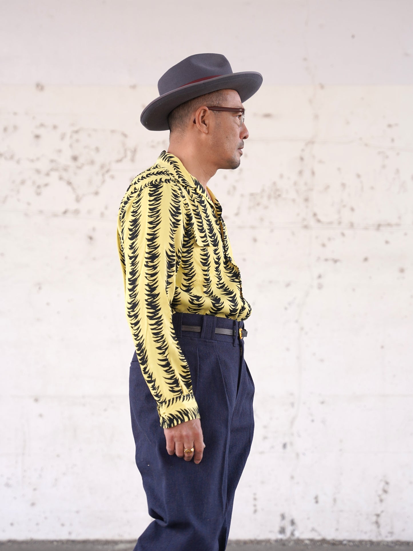 #260135 1950s Long-sleeved Shirt - Tiger striped