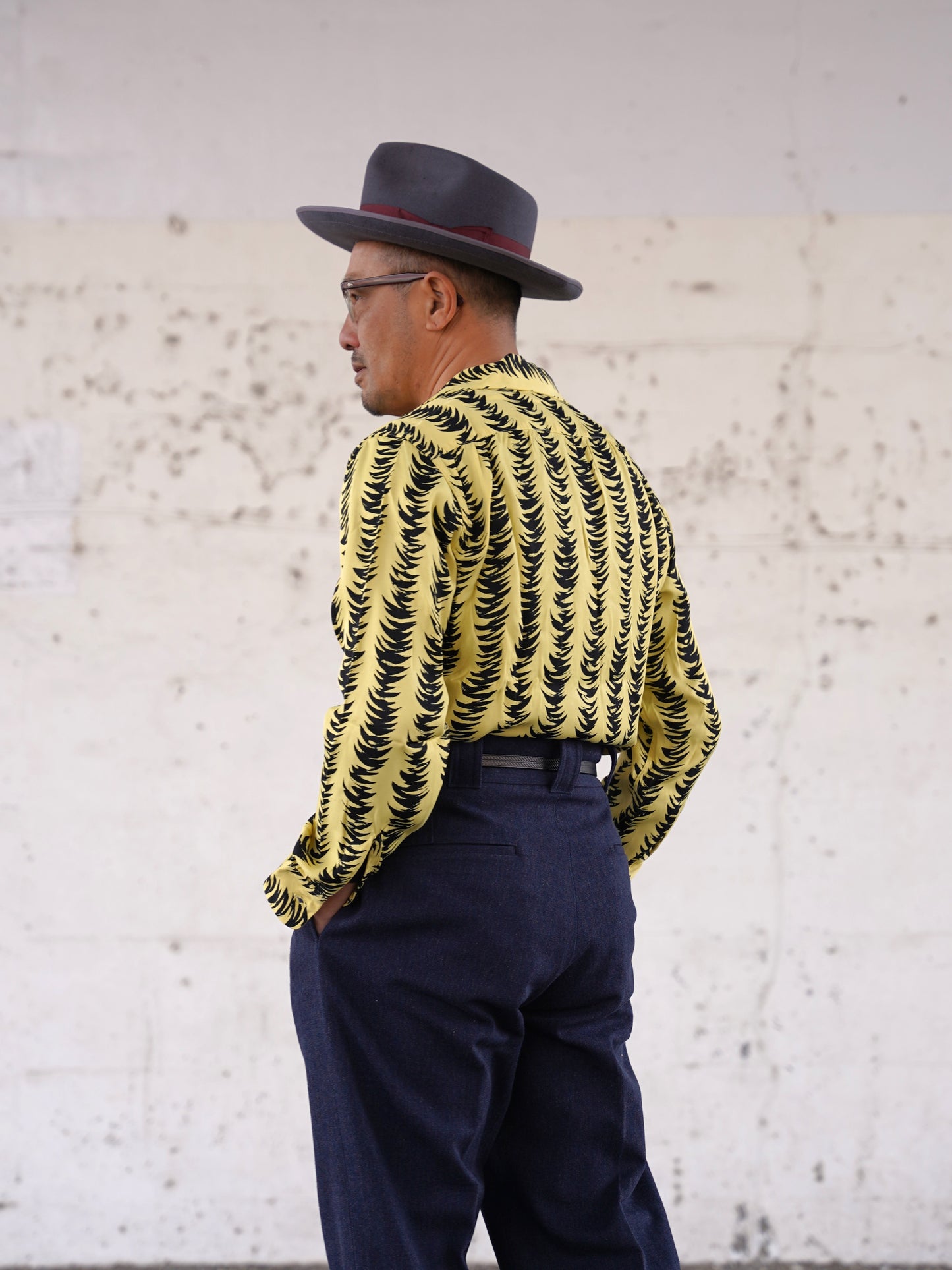 #260135 1950s Long-sleeved Shirt - Tiger striped