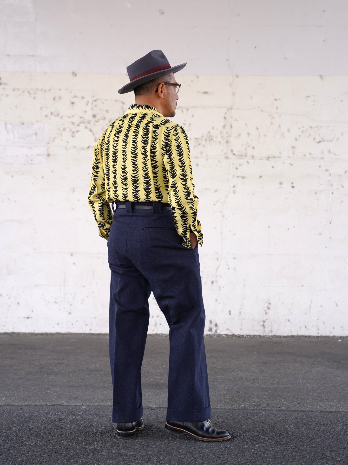 #260135 1950s Long-sleeved Shirt - Tiger striped
