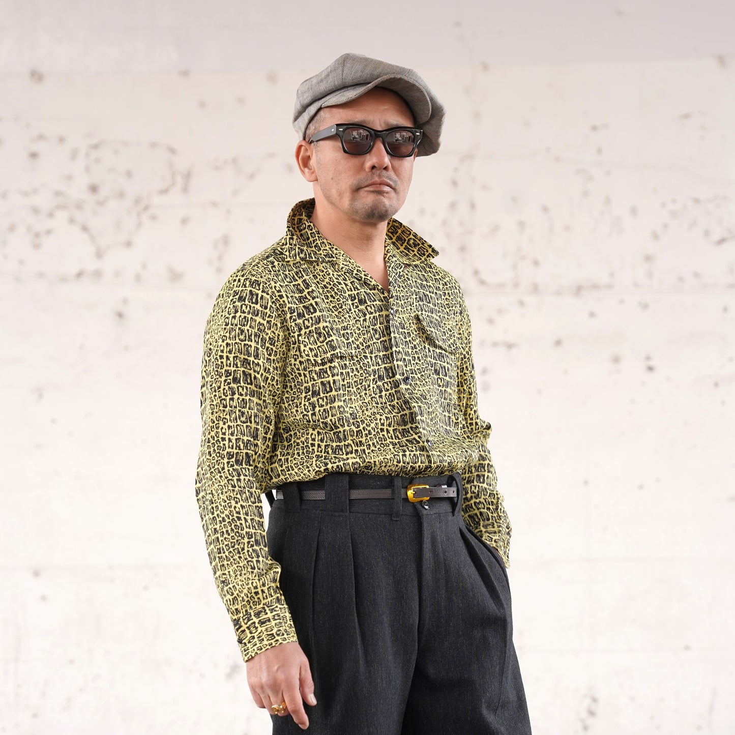 #260136 1950s L/S Shirt - Croco print