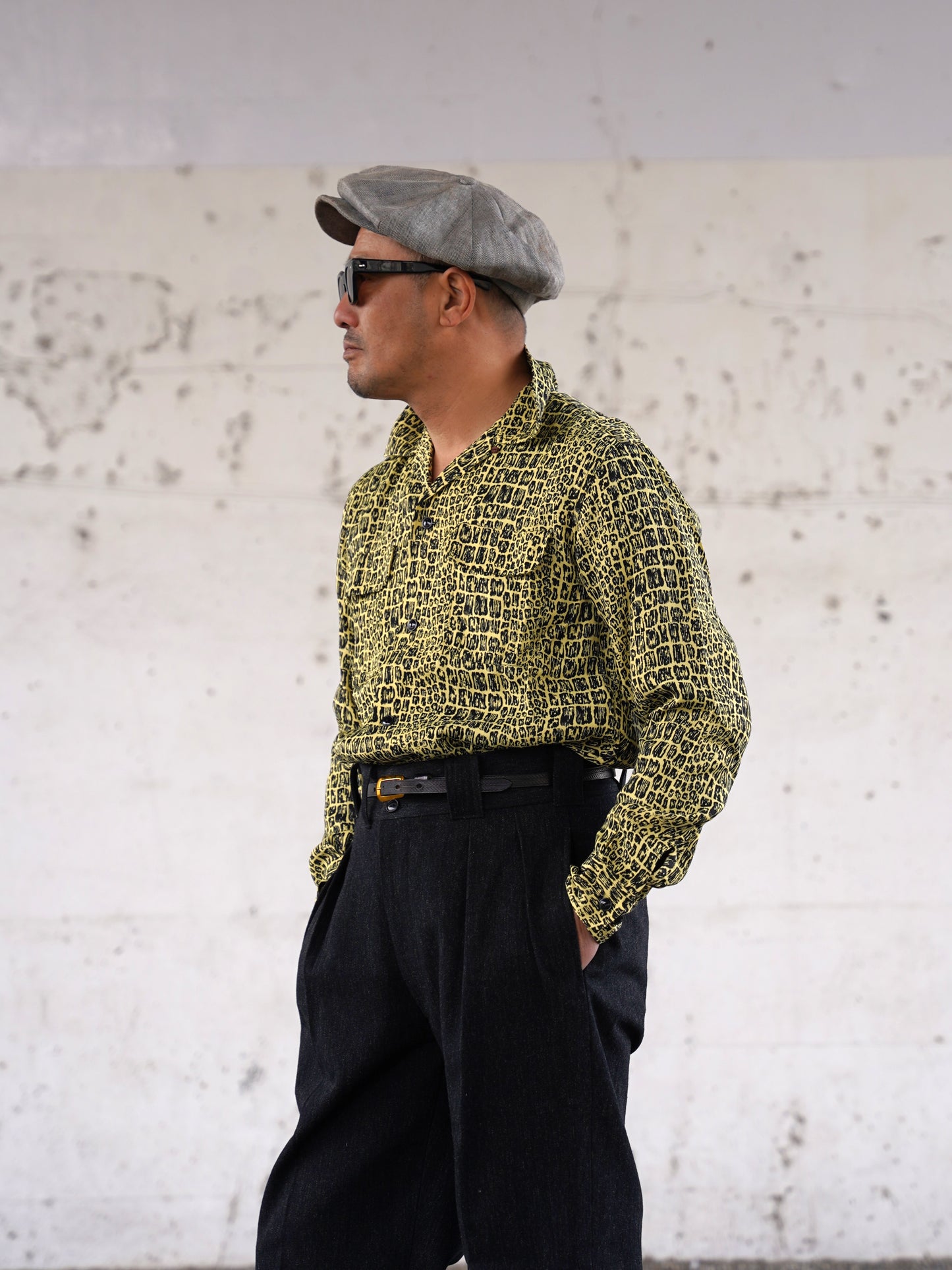 #260136 1950s L/S Shirt - Croco print