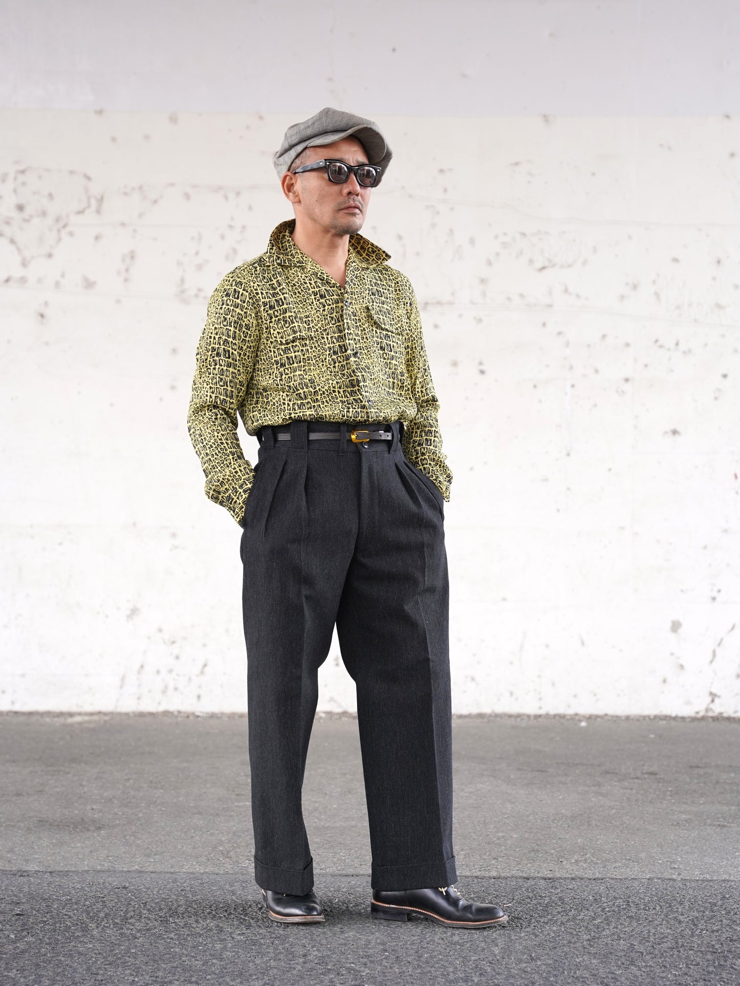 #260136 1950s L/S Shirt - Croco print