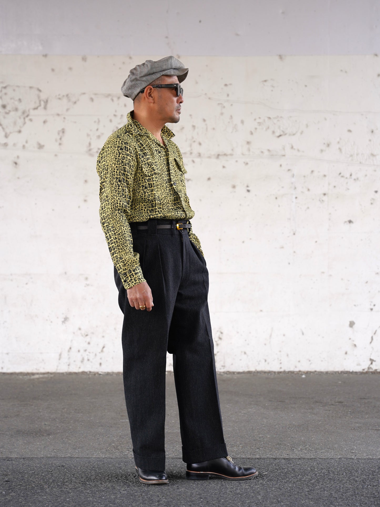 #260136 1950s L/S Shirt - Croco print