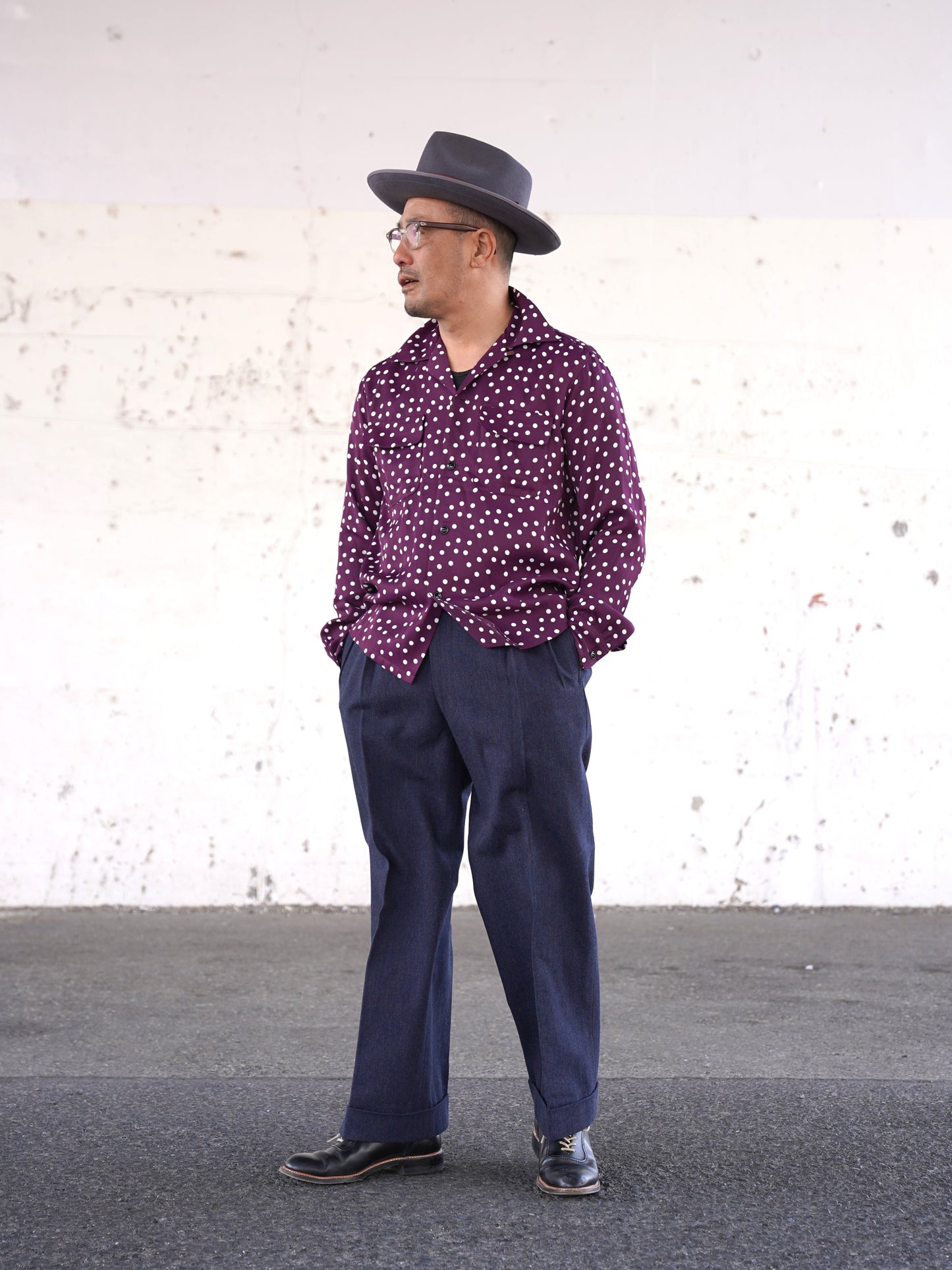 #260137 1950s L/S Shirt - Random Dot