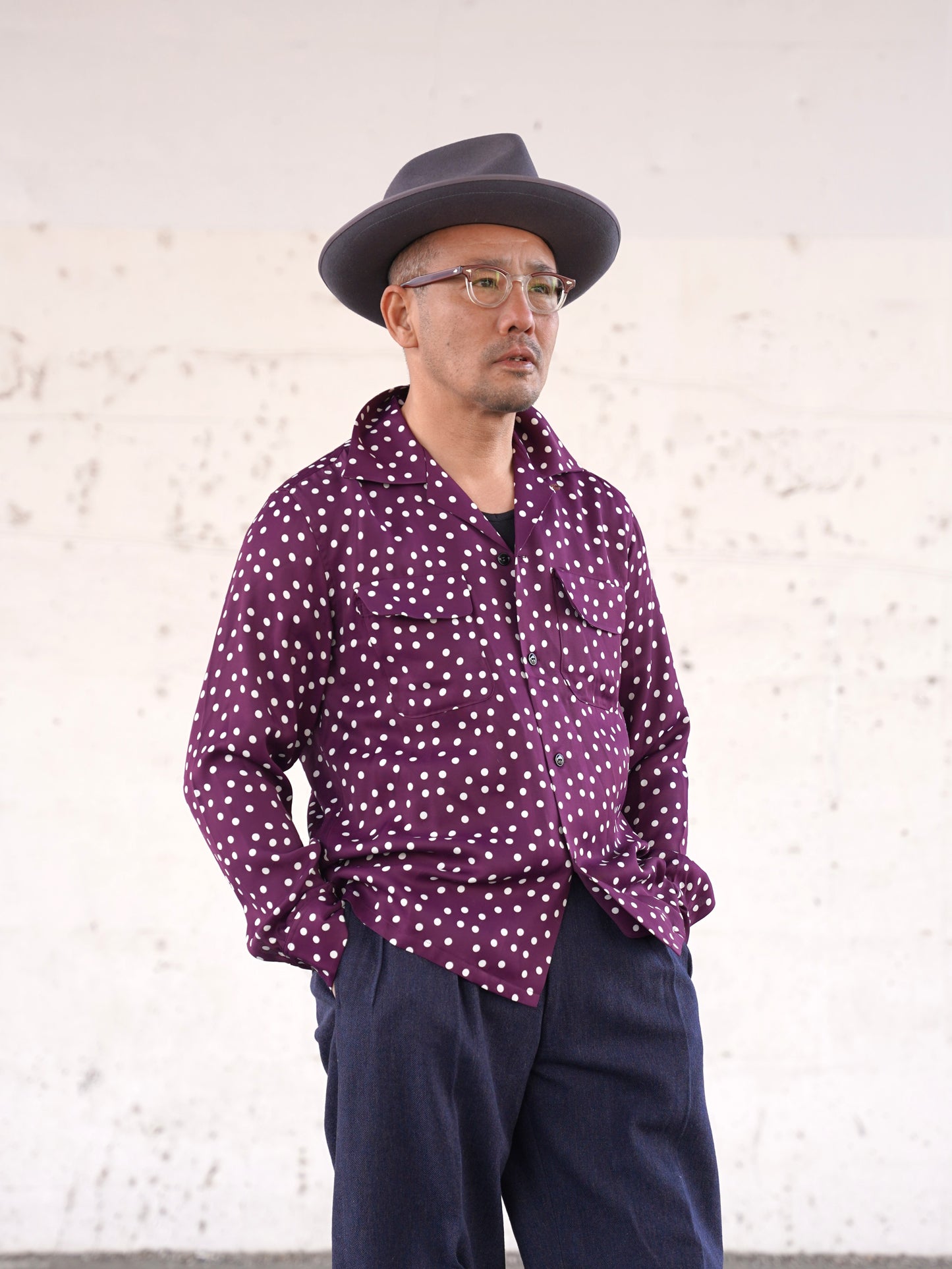 #260137 1950s L/S Shirt - Random Dot