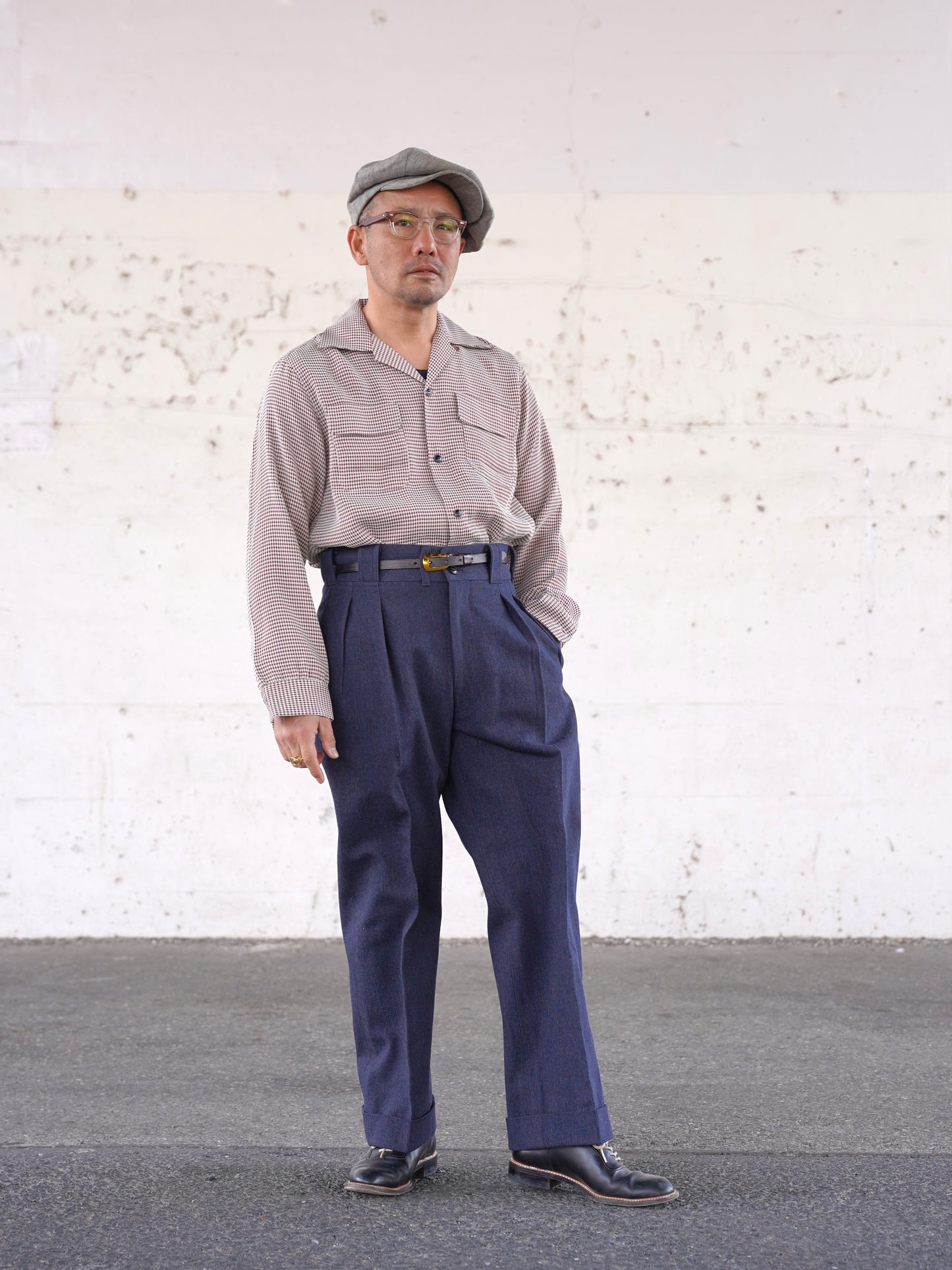 #260139 1950s L/S Shirt - Houndstooth