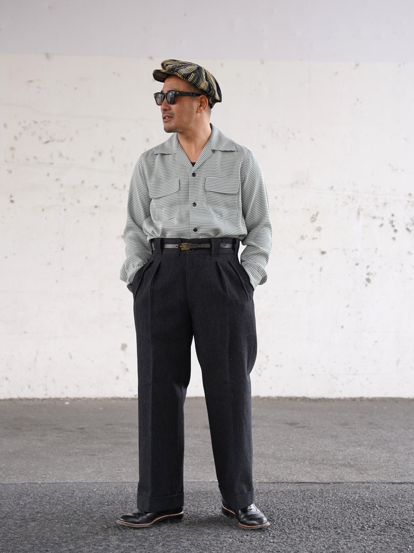 #260139 1950s L/S Shirt - Houndstooth