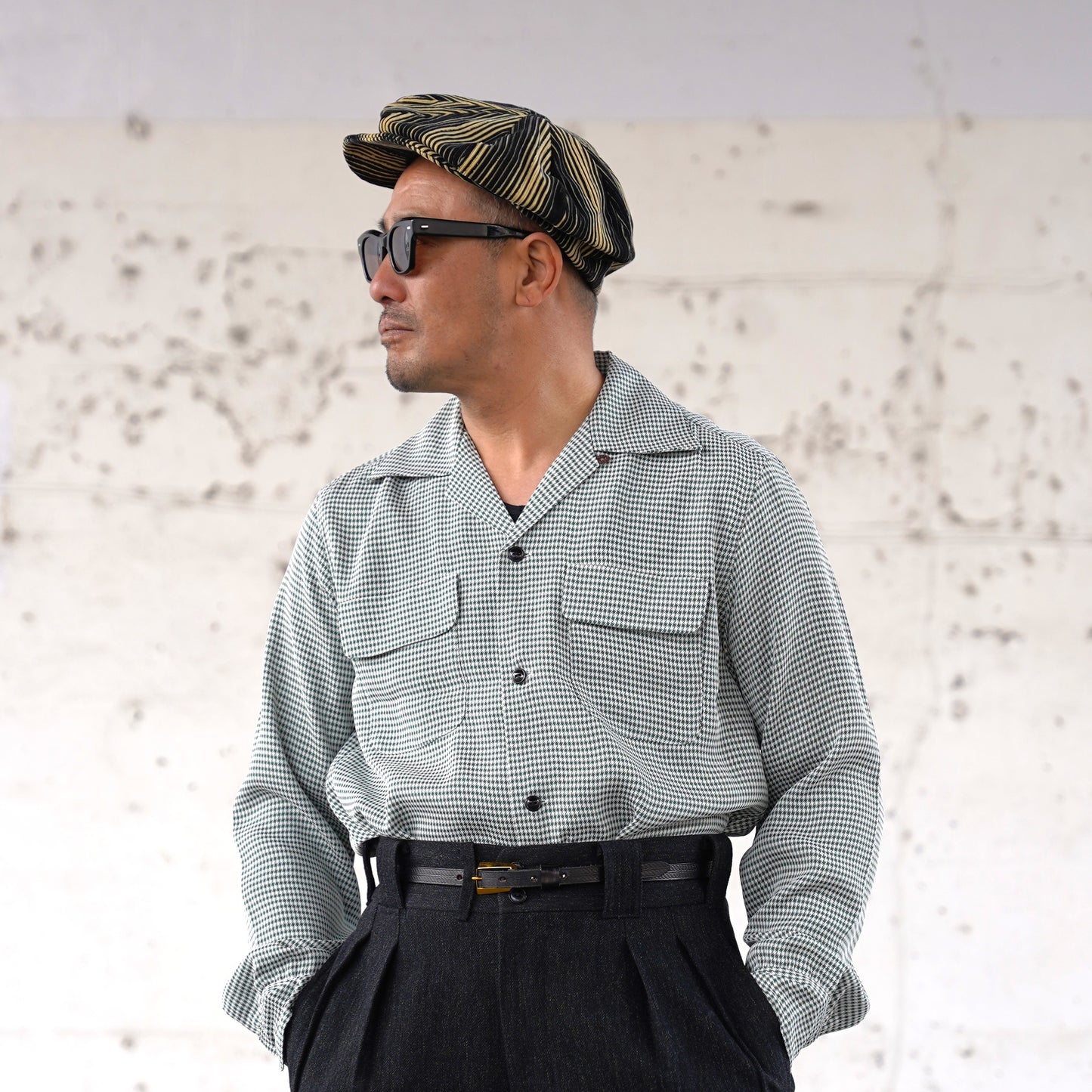 #260139 1950s L/S Shirt - Houndstooth