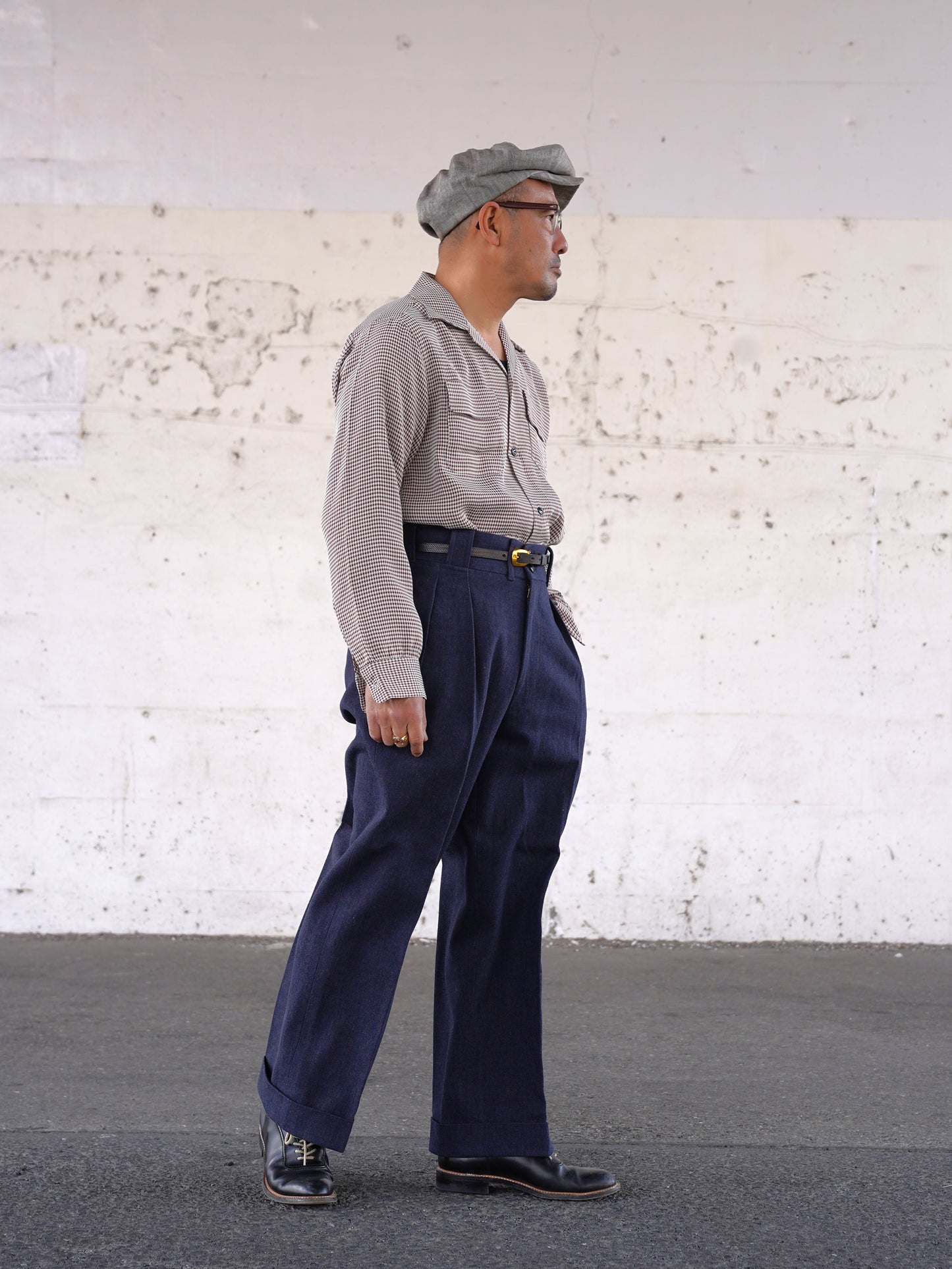 #260139 1950s L/S Shirt - Houndstooth